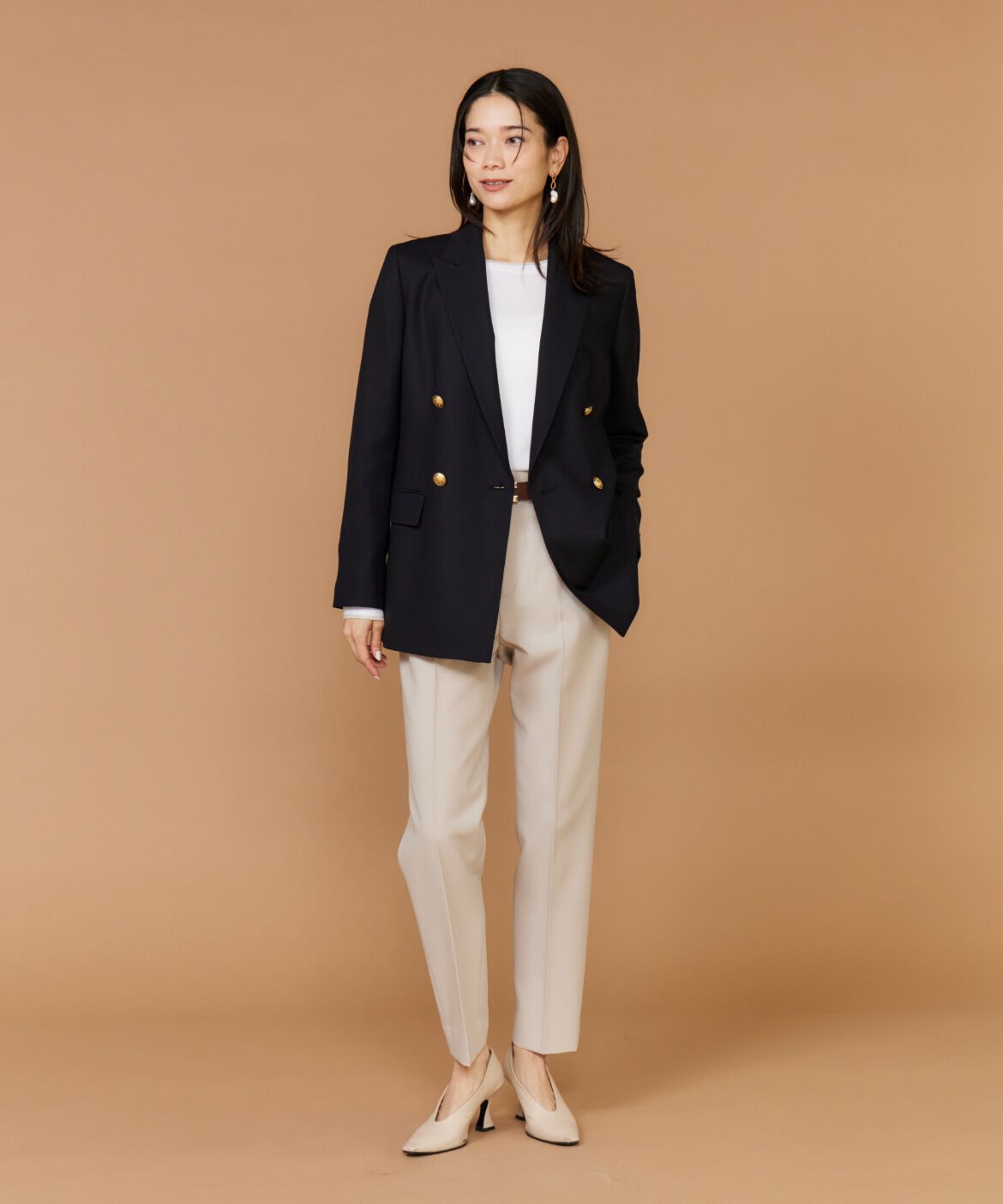 INED「《大きいサイズ》ダブルブレストジャケット」|テーラードジャケット|