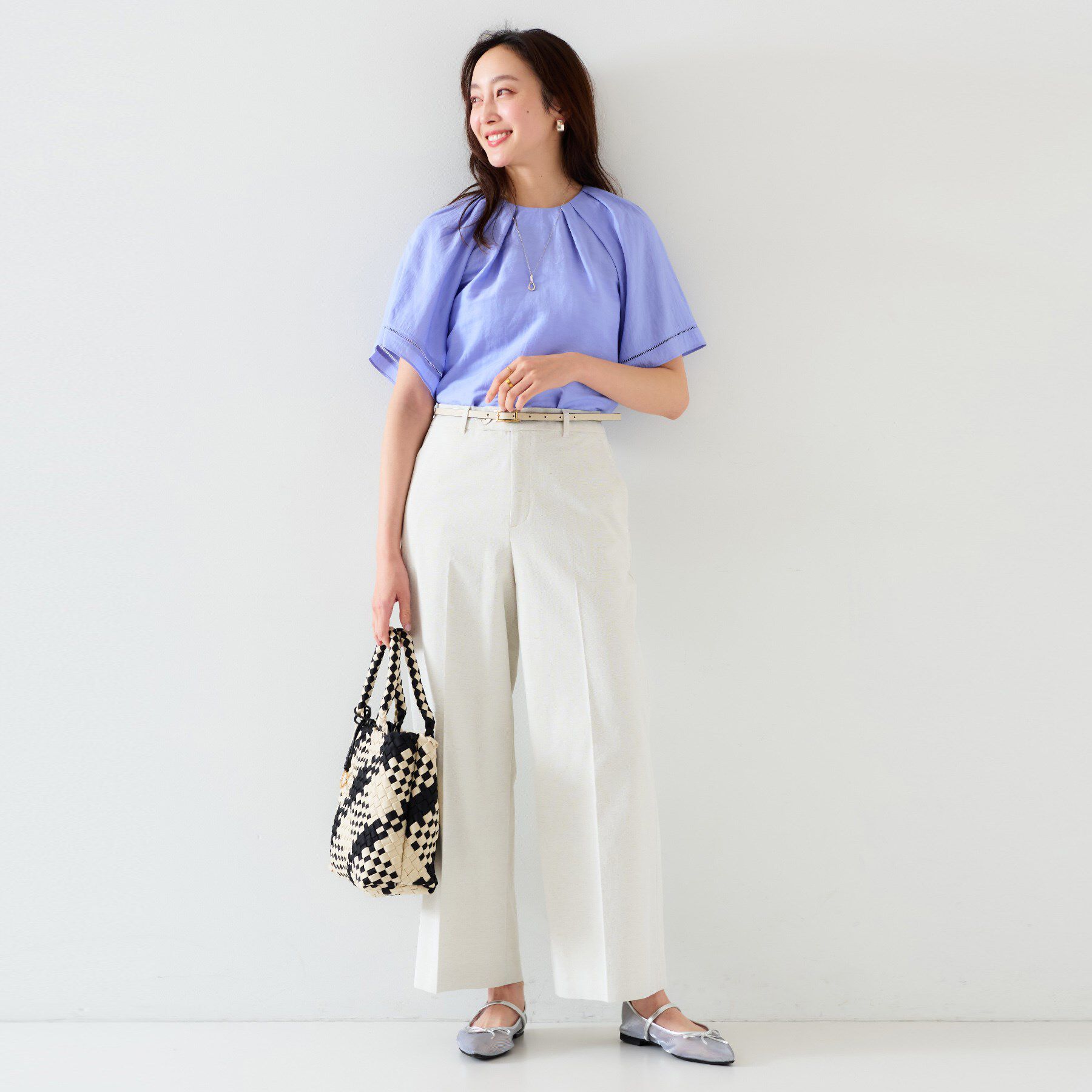 UNTITLED「【セットアップ可能】リネン混 タックブラウス」|シャツ・ブラウス|