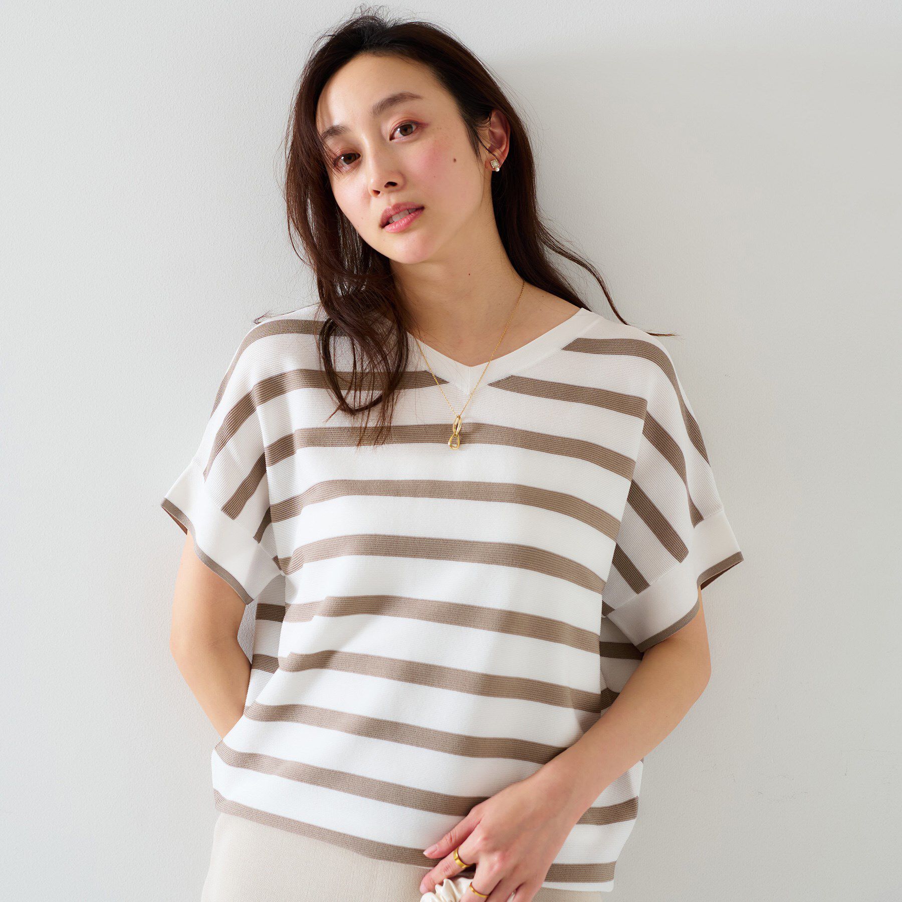 UNTITLED「【12色展開/体型カバー/2way】バウンドスリーブニット」|ニット・セーター|