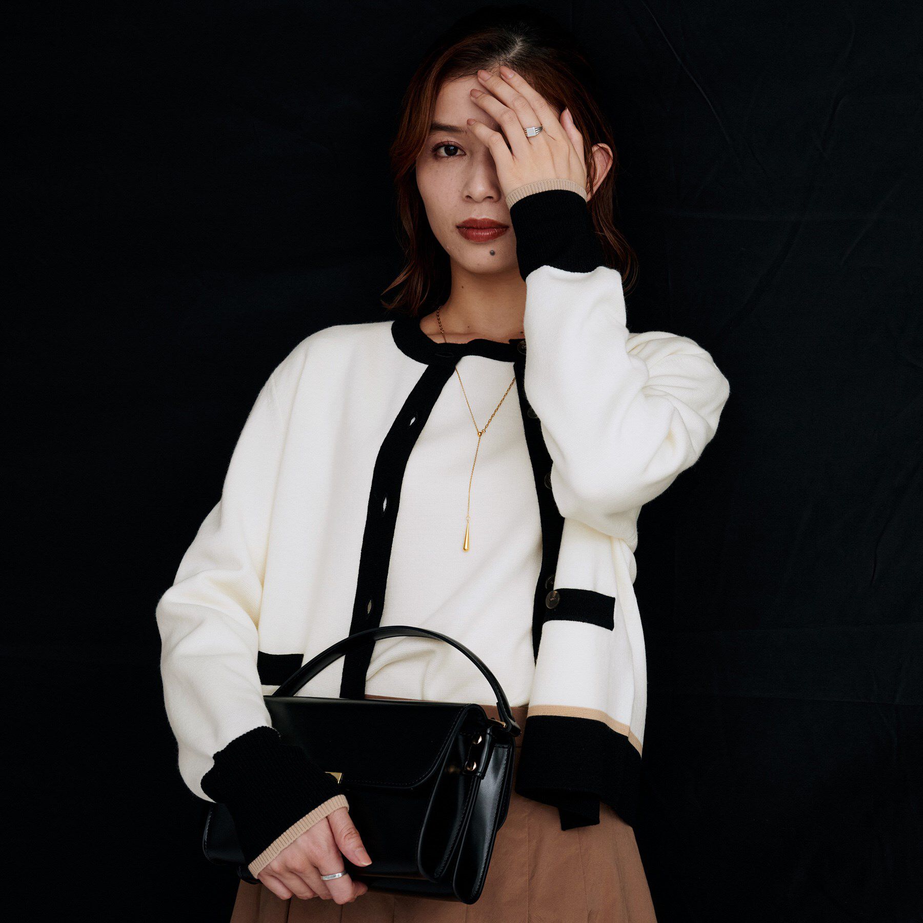 UNTITLED「【アンサンブル可/ジャケット風】ウールミラノリブカーディガン」|カーディガン|