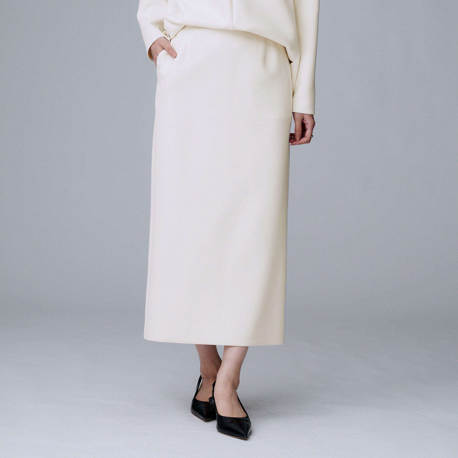 UNTITLED「【セットアップ可/洗える/ウエストゴム】ダンボールジャージスカート」|スカート|