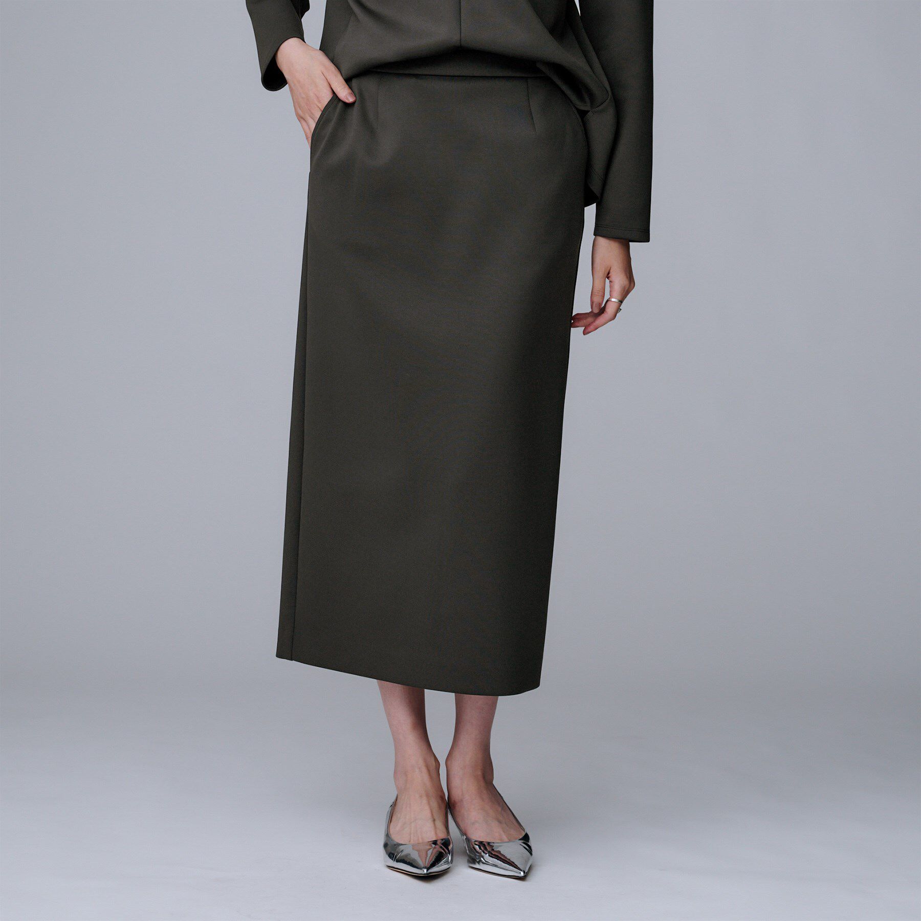 UNTITLED「【セットアップ可/洗える/ウエストゴム】ダンボールジャージスカート」|スカート|