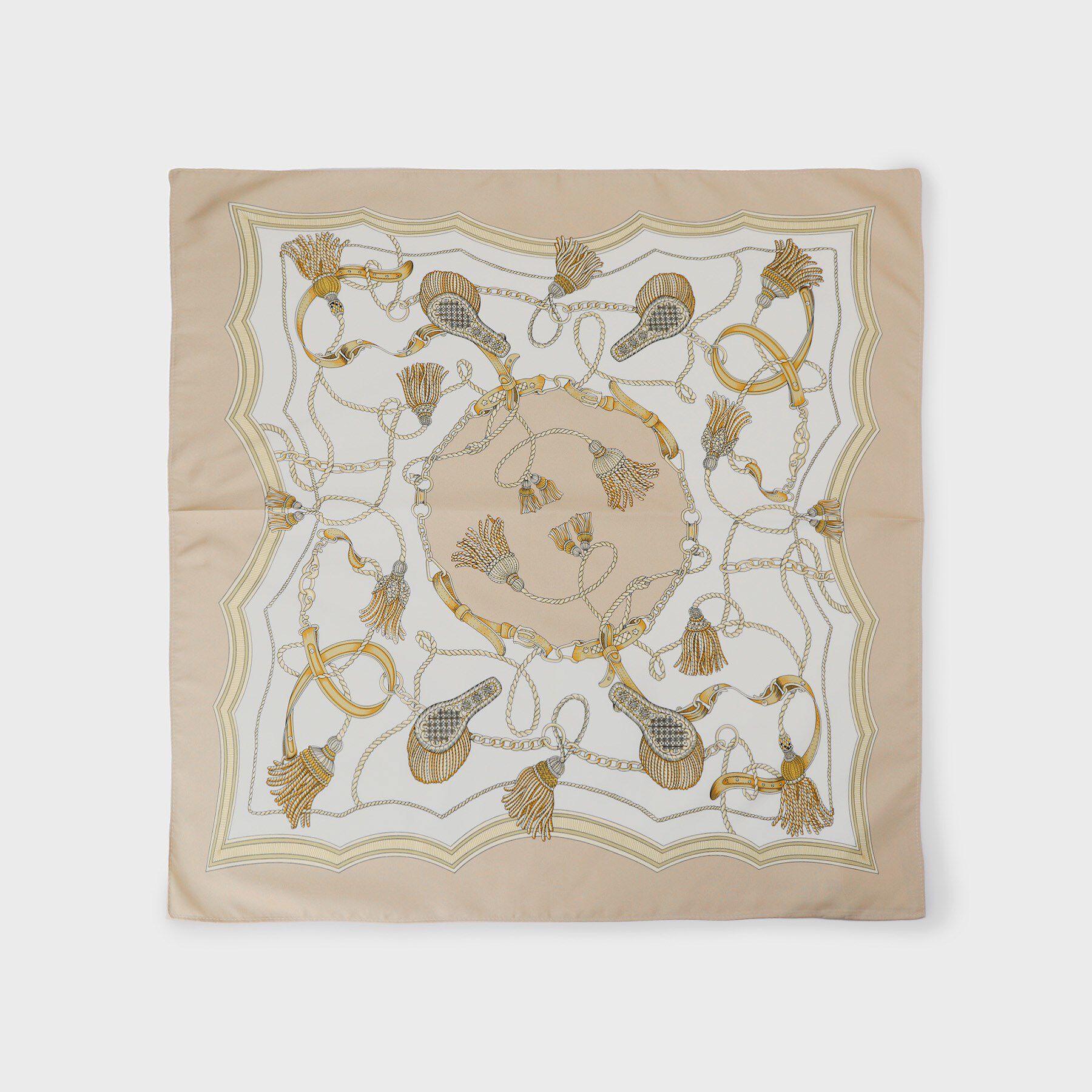 UNTITLED「リバータッセルプリントスカーフ」|バンダナ・スカーフ|ベージュ(552)