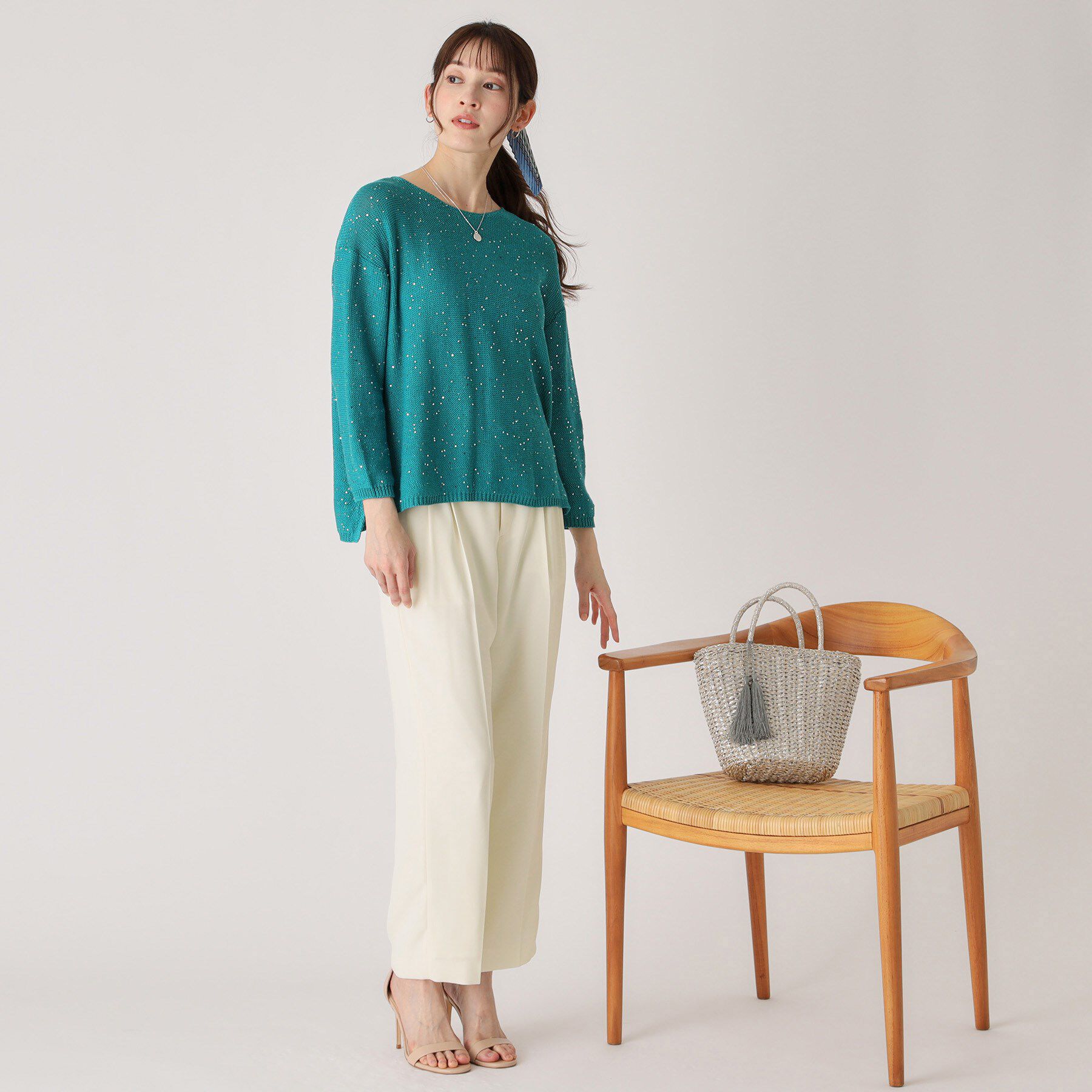COUP DE CHANCE「【洗える】スパンコールニット」|ニット・セーター|