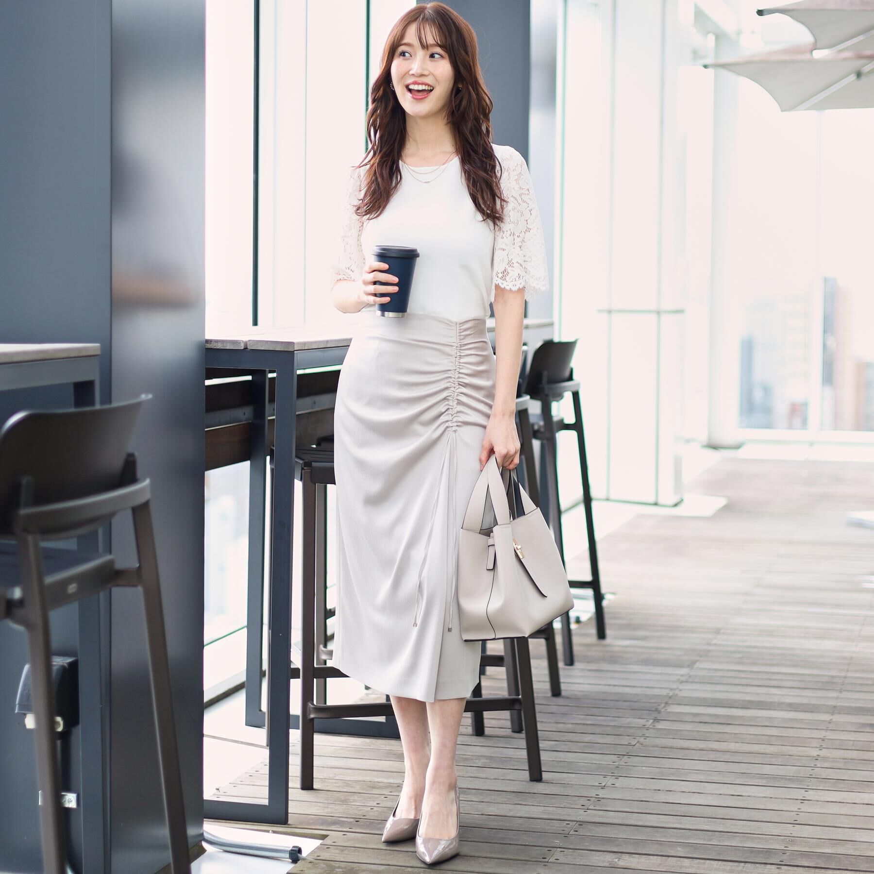 COUP DE CHANCE「【洗える】華やかなレース袖ニットトップス」|ニット・セーター|