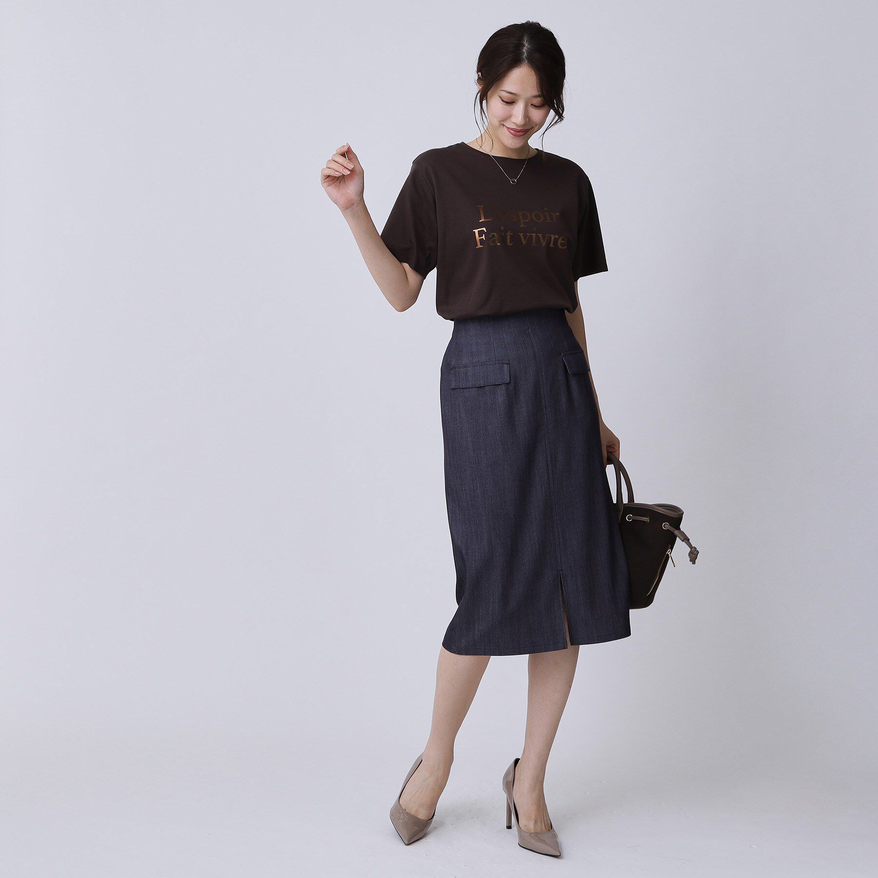 COUP DE CHANCE「【手洗い可／日本製】デニム風ナロータイトスカート」|スカート|