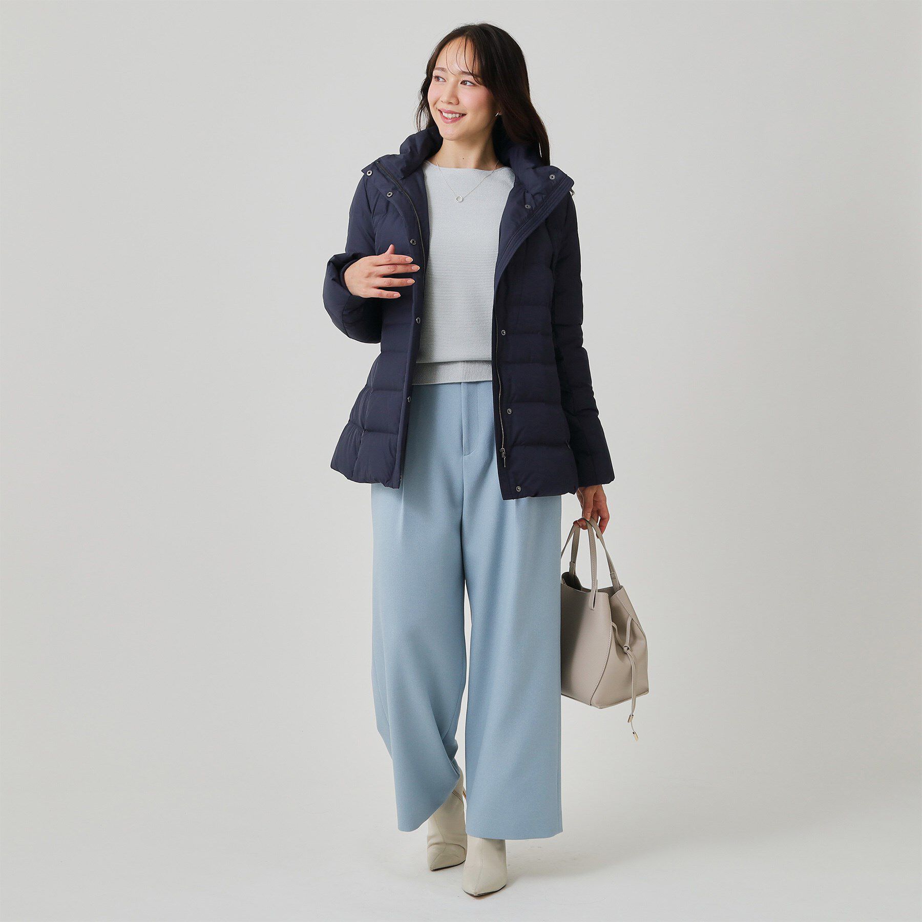 COUP DE CHANCE「【フランス産ホワイトダックダウン／FP800保温性◎／抗菌防臭／手洗い可】ミドル丈ダウンコート」|ダウン|