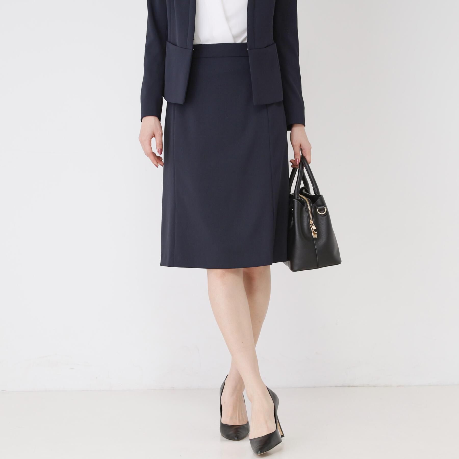 COUP DE CHANCE「【手洗い可／日本製／伸縮性／スーツ可】セミフレアースカート」|スカート|