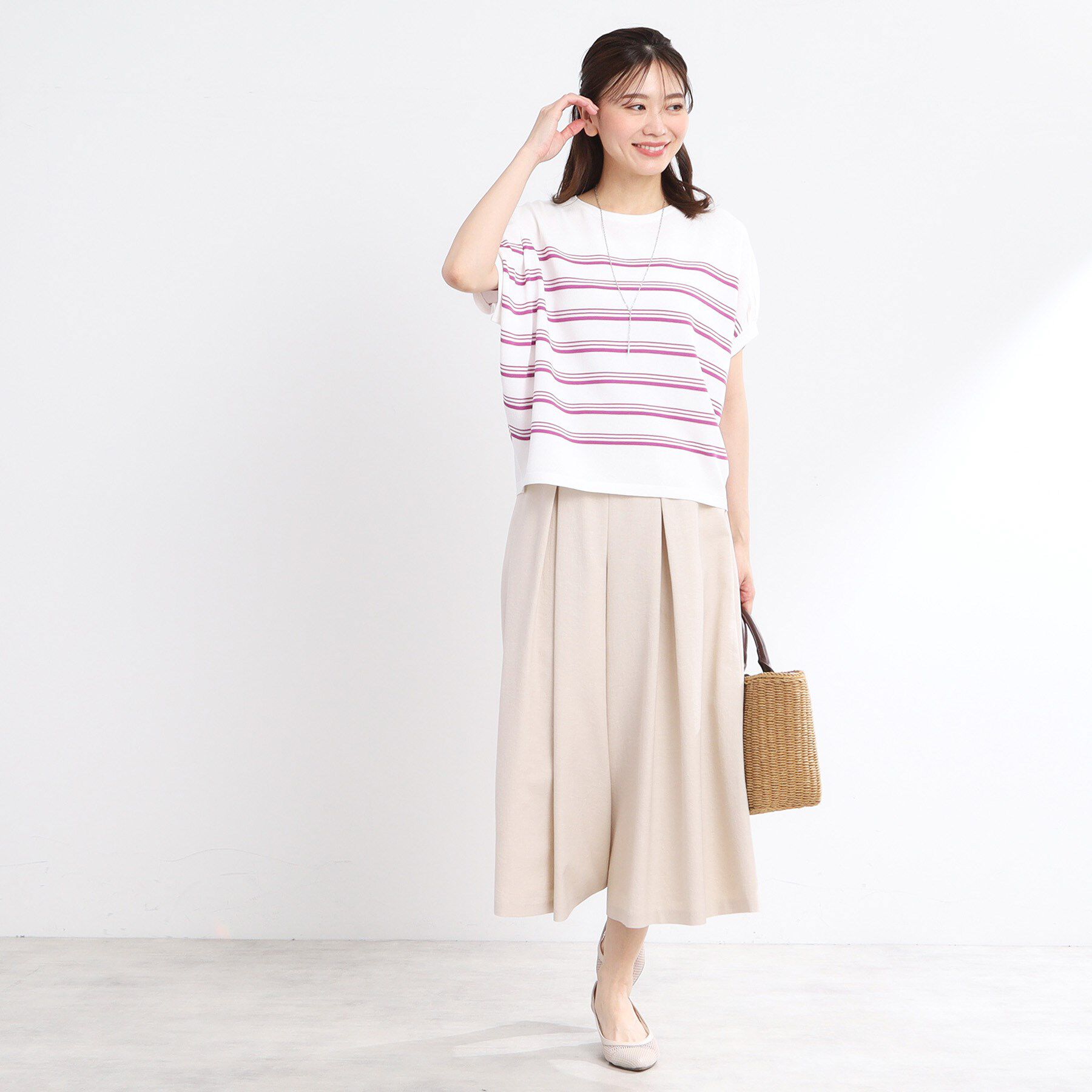 Reflect「【洗える】タックスカート風ワイドパンツ」|その他|