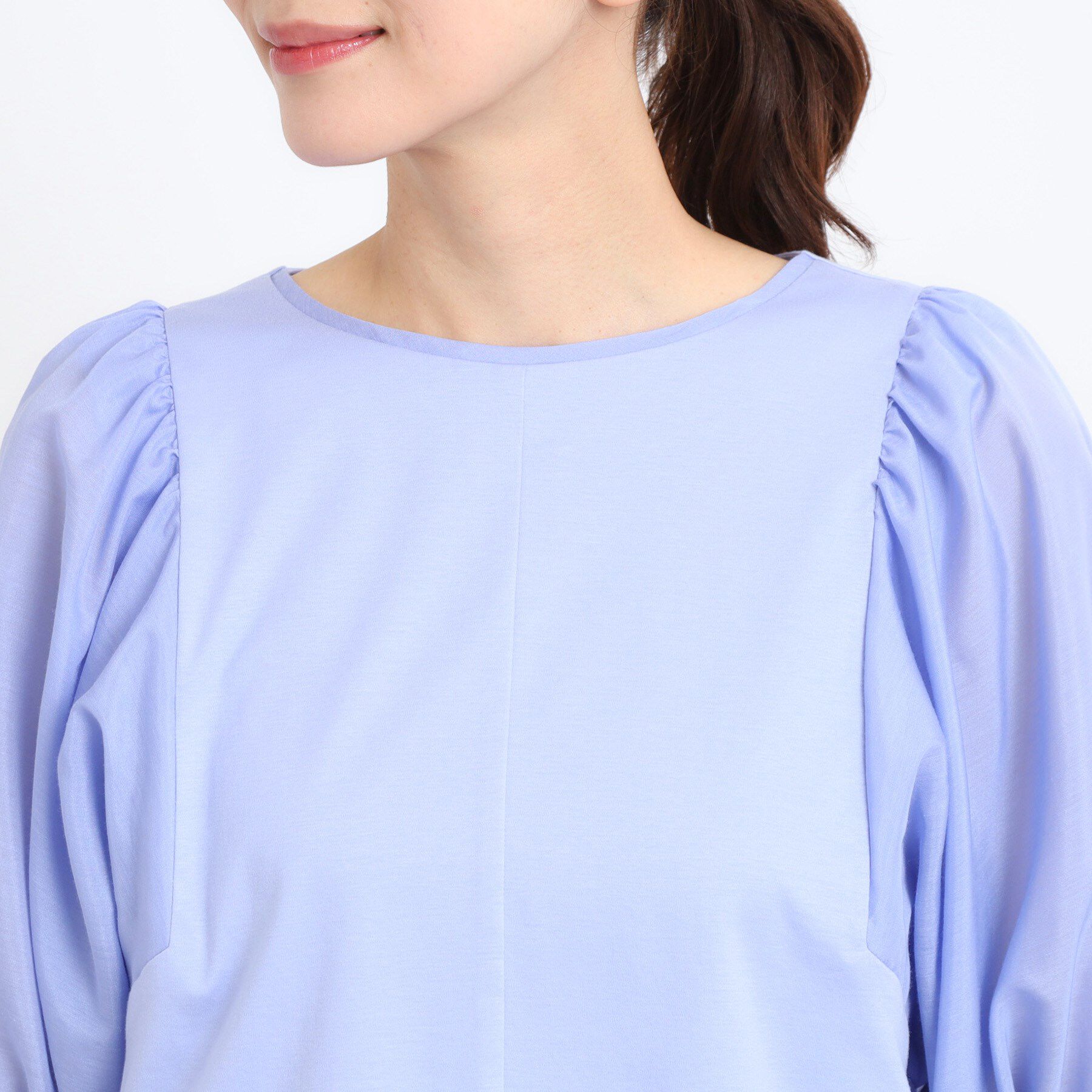 Reflect「【マシンウォッシュ可】シアーパフスリーブTブラウス」|シャツ・ブラウス|