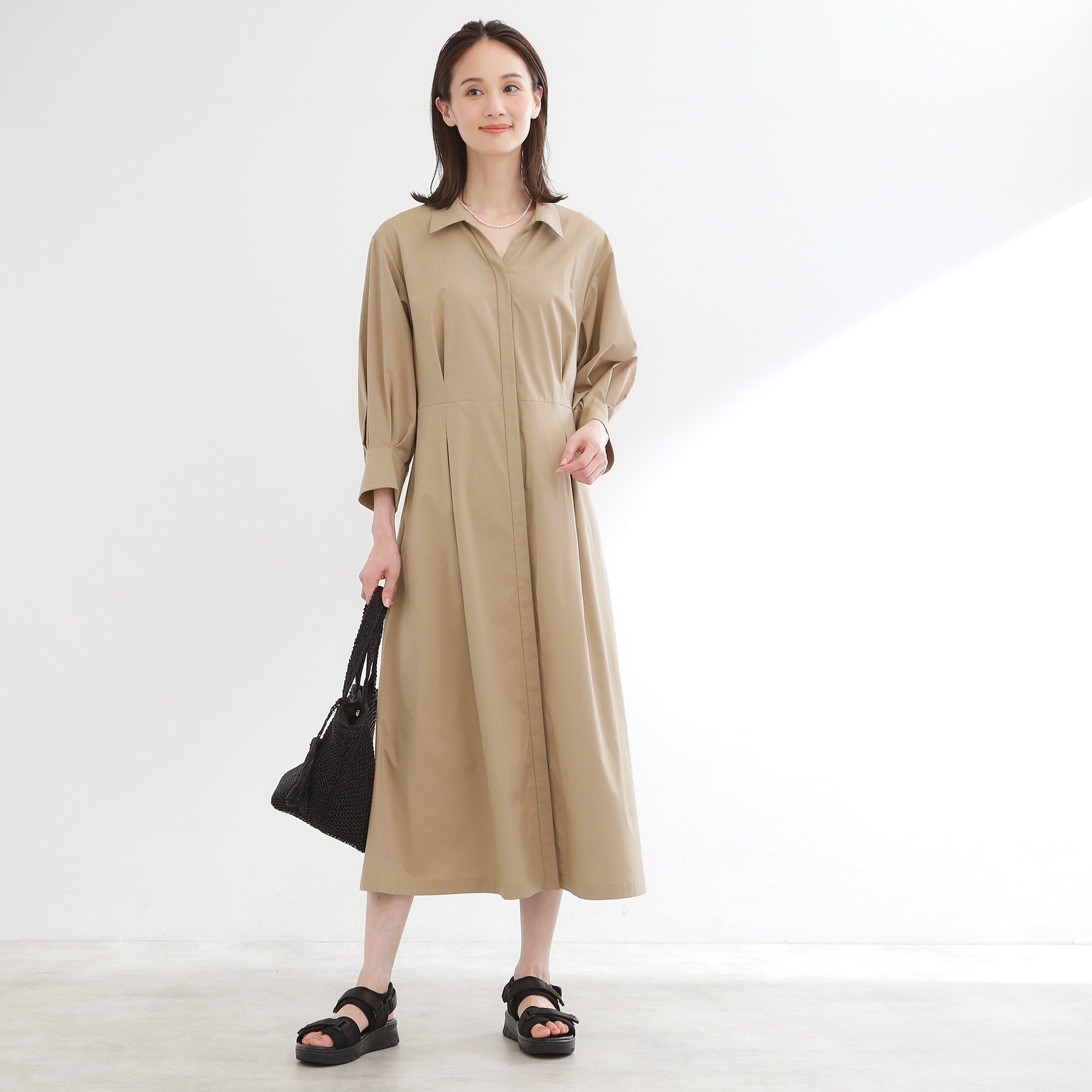 Reflect「タイプライターシャツロングワンピース」|ワンピース|