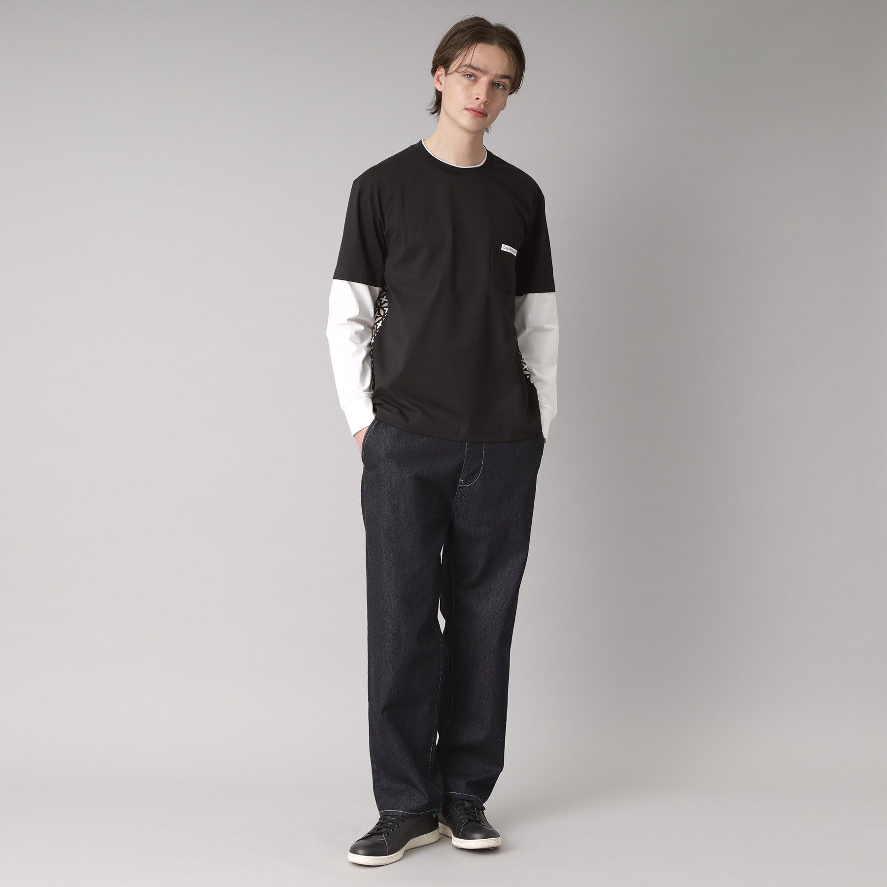 DRESSTERIOR「【接触冷感/UVカット】BACK BREEZE TECH バックオーバーラップサークルレイヤードロン」|Tシャツ・カットソー|