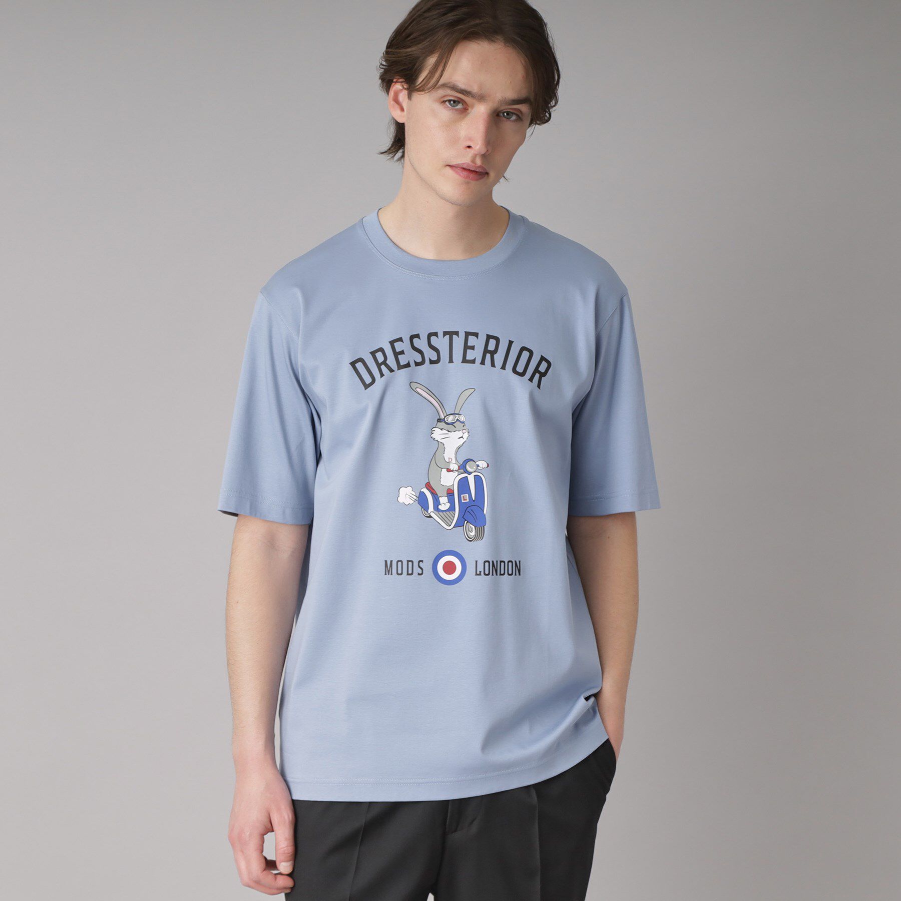 DRESSTERIOR「【接触冷感/抗菌防臭/消臭】ICE CLEAR COTTON ロンドンラビットTシャツ」|Tシャツ・カットソー|