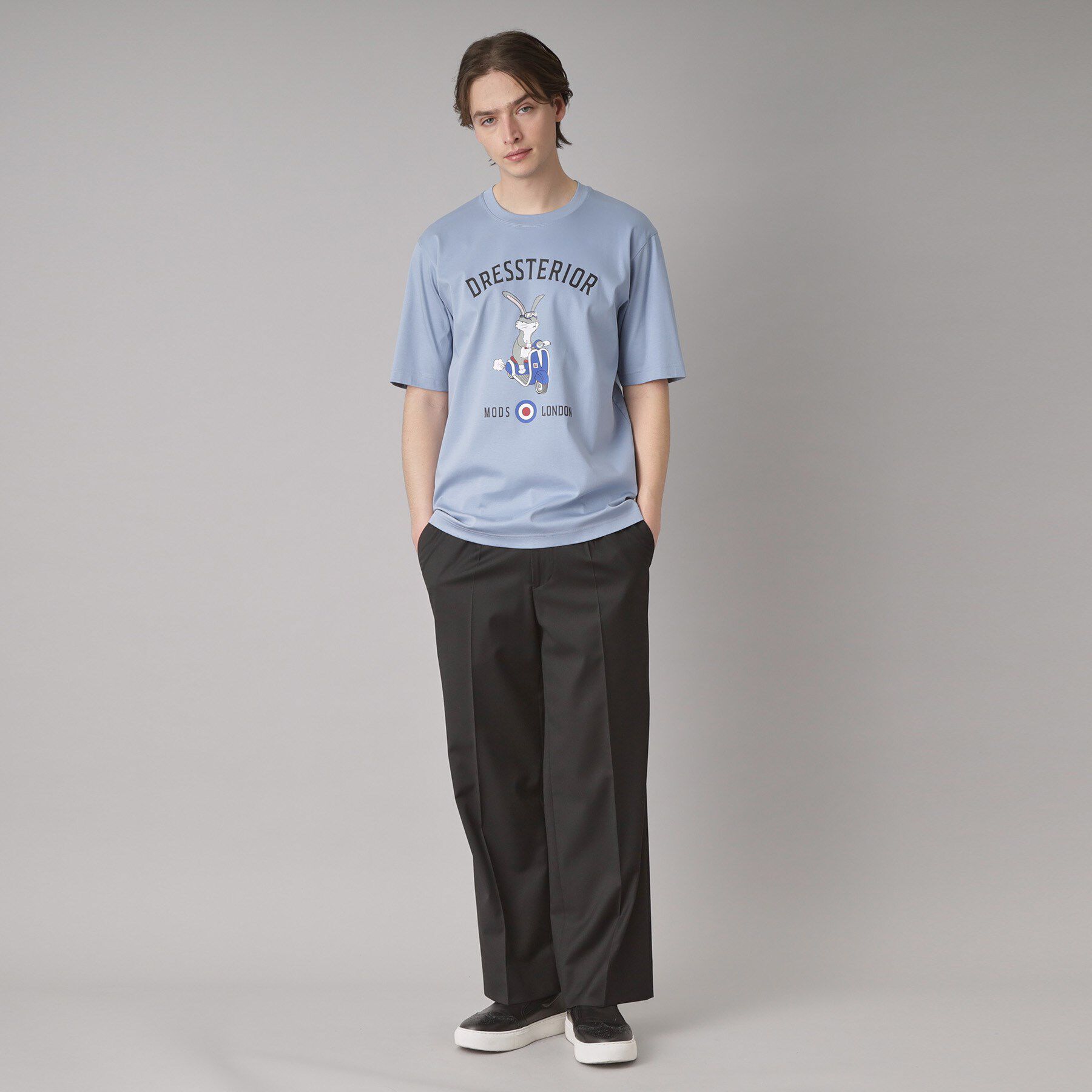 DRESSTERIOR「【接触冷感/抗菌防臭/消臭】ICE CLEAR COTTON ロンドンラビットTシャツ」|Tシャツ・カットソー|