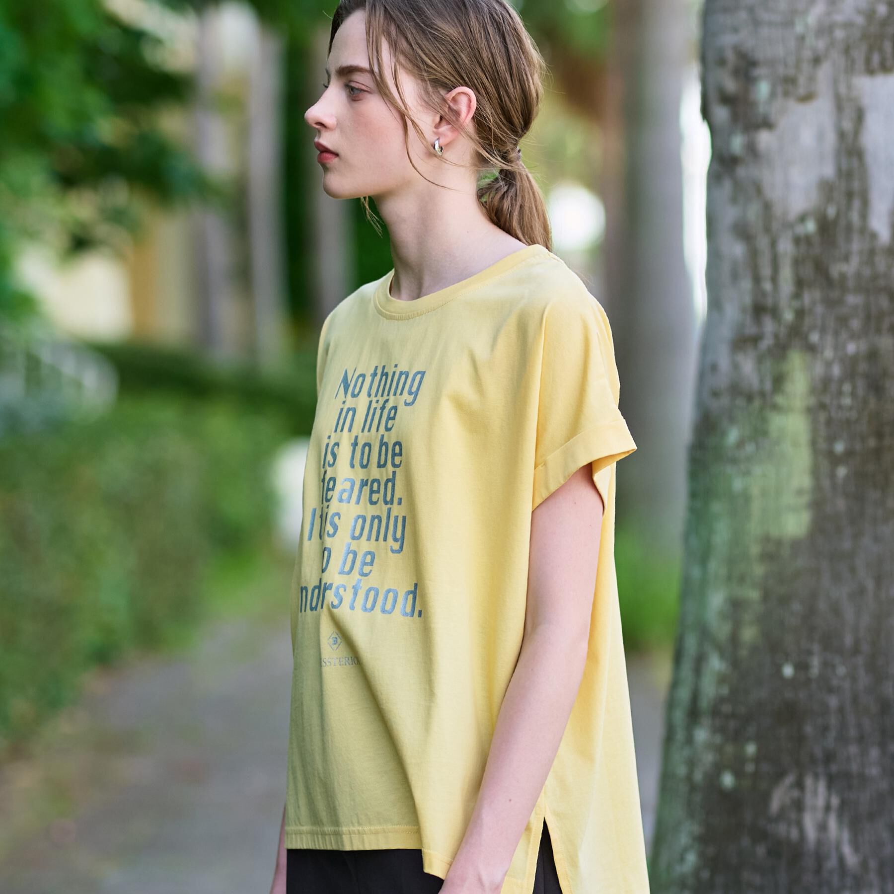 DRESSTERIOR「箔PTドルマンスリーブロゴTシャツ」|Tシャツ・カットソー|イエロー(031)