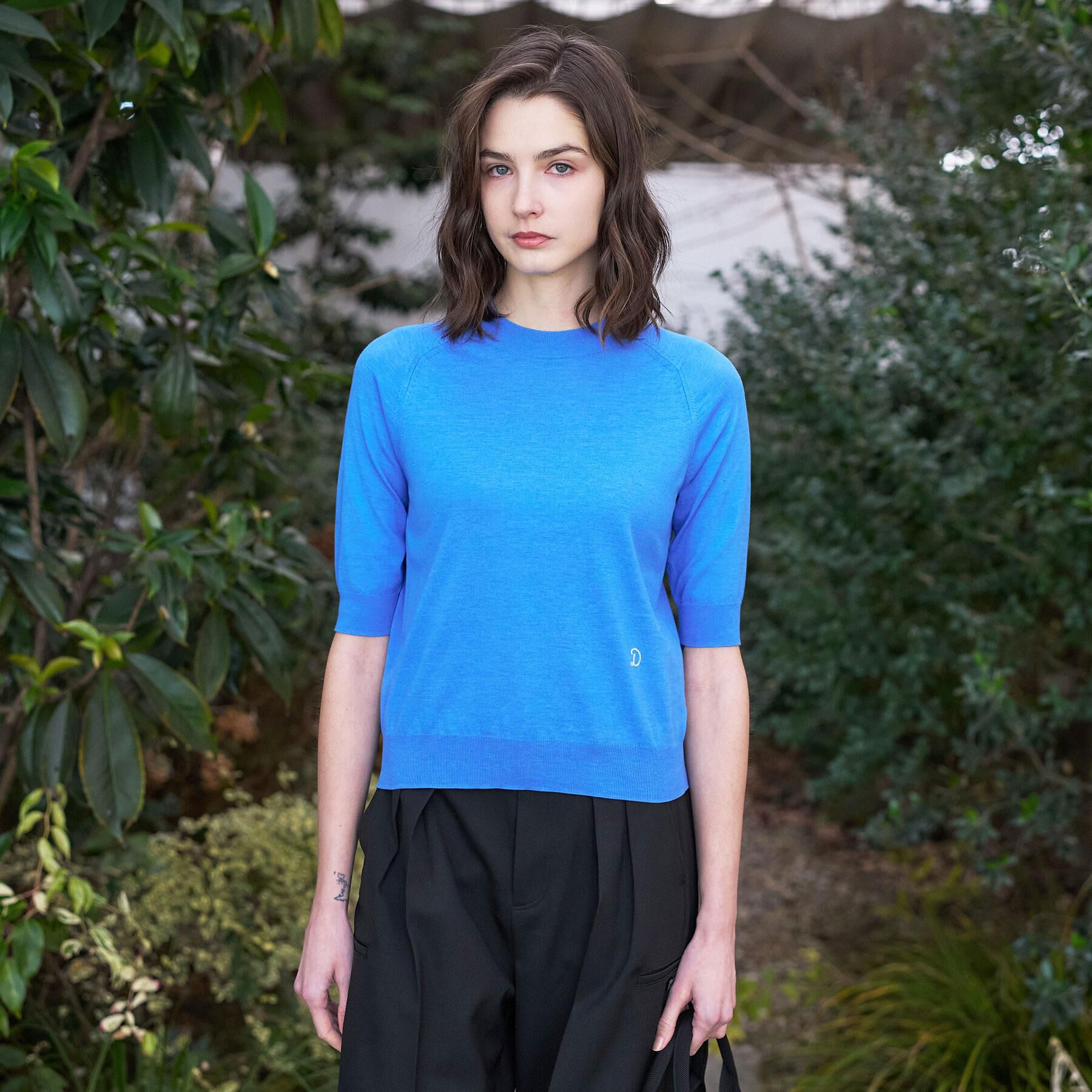 DRESSTERIOR「【ウォッシャブル】コットンシルクハーフスリーブニット」|ニット・セーター|