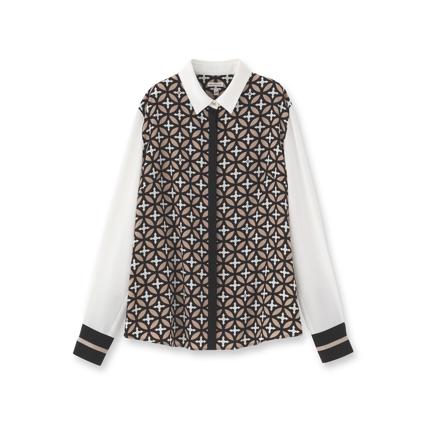 DRESSTERIOR「【着映え/ウォッシャブル】オーバーラップサークル コンビシャツ」|シャツ・ブラウス|