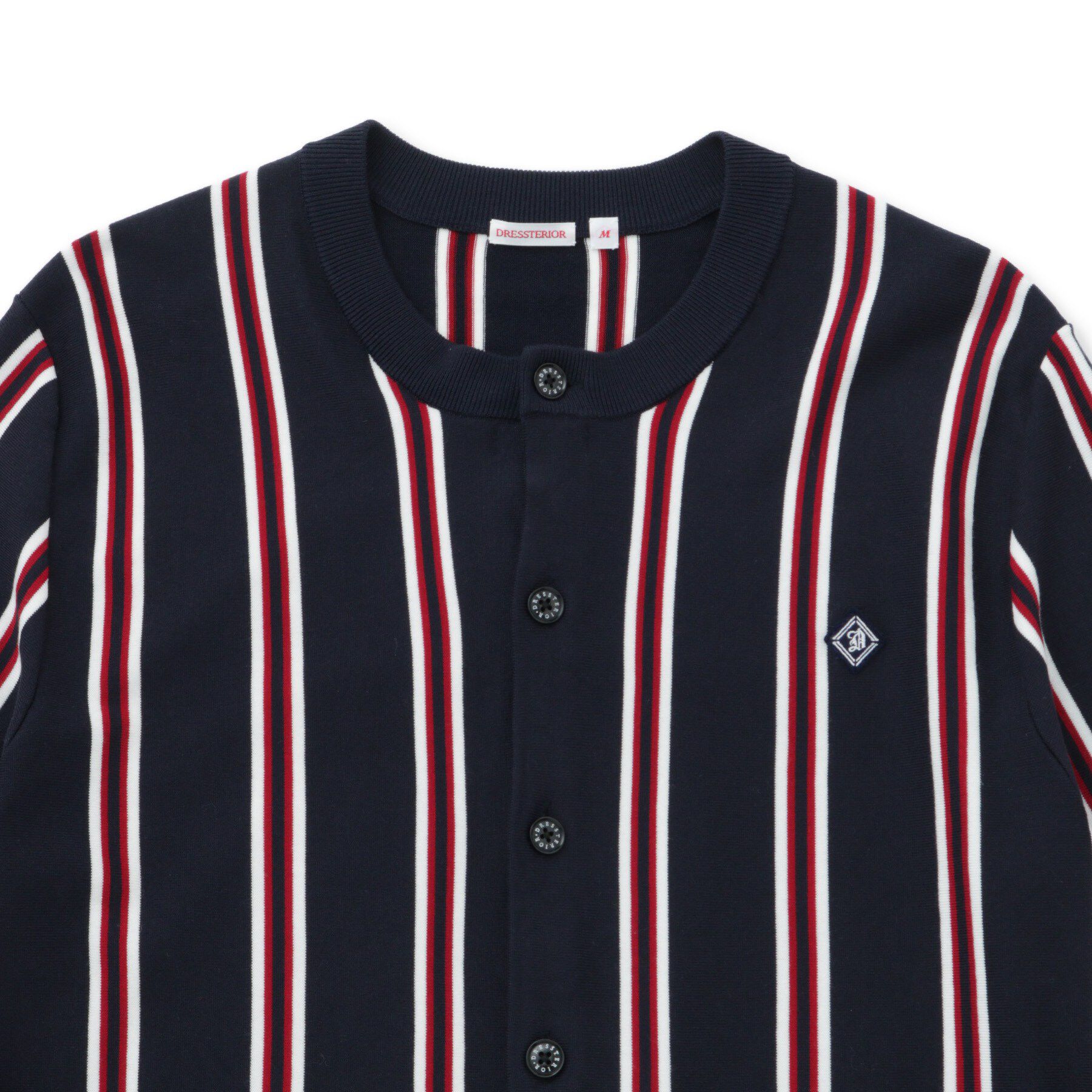 DRESSTERIOR「【ウォッシャブル】ウールレーヨン ストライプラウンドネックカーディガン」|カーディガン|