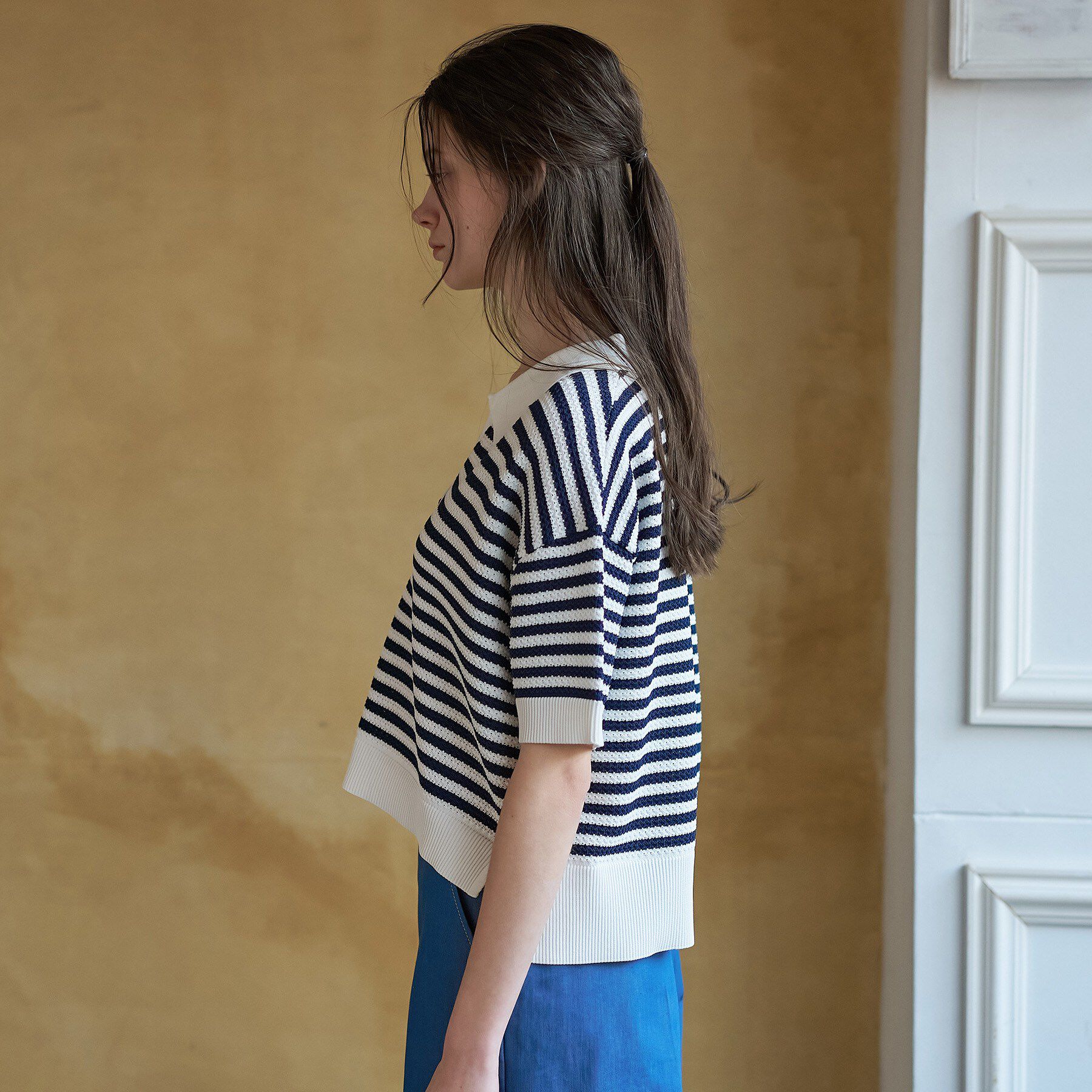 DRESSTERIOR「ウォッシャブルスキッパークロップドニット」|ニット・セーター|