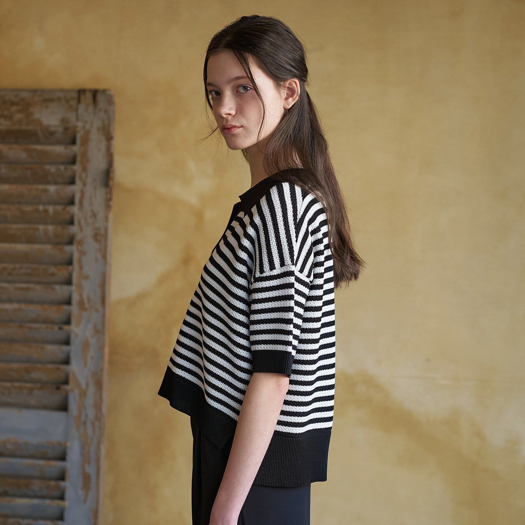 DRESSTERIOR「ウォッシャブルスキッパークロップドニット」|ニット・セーター|