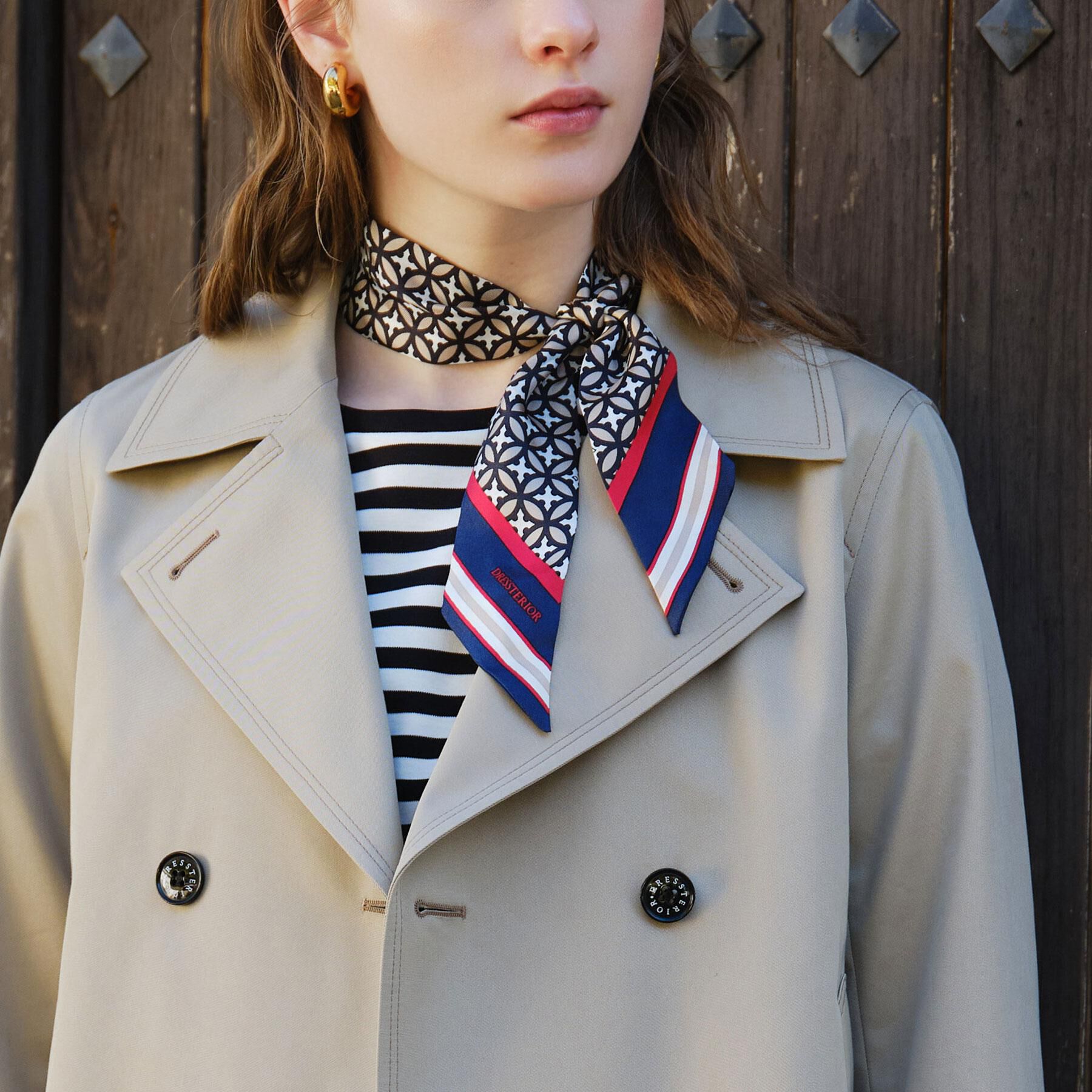 DRESSTERIOR「【otonaMUSE5月号掲載】オーバーラップサークルツイリースカーフ」|バンダナ・スカーフ|ベージュ(152)