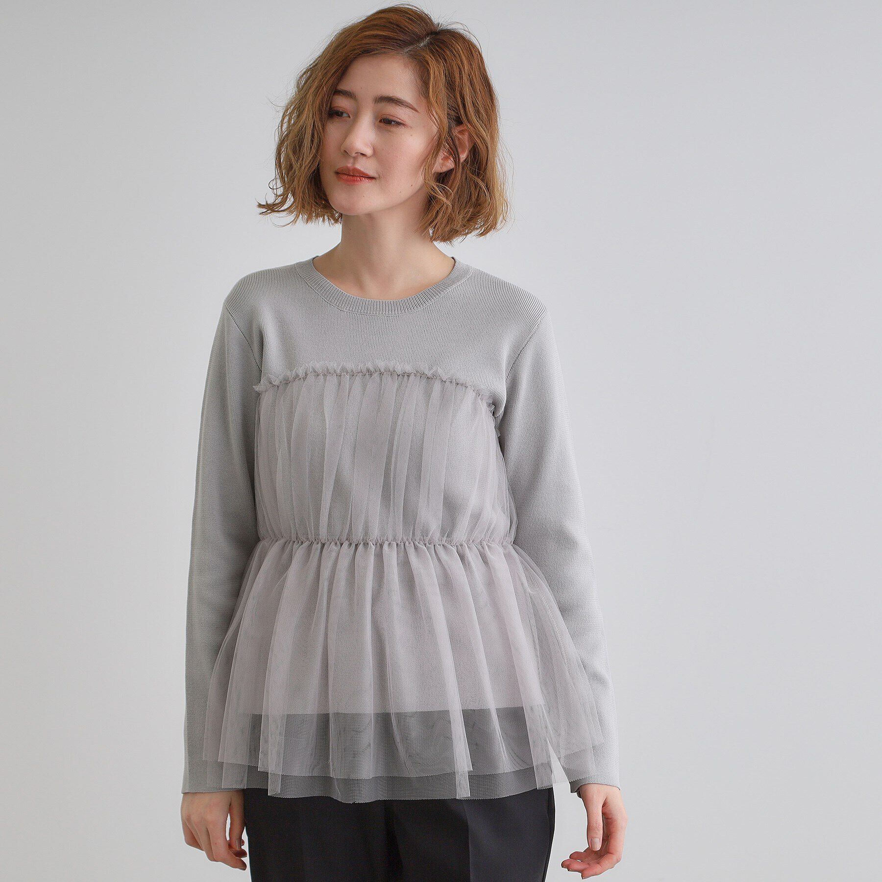 grove「チュールドッキングニットプルオーバー」|ニット・セーター|