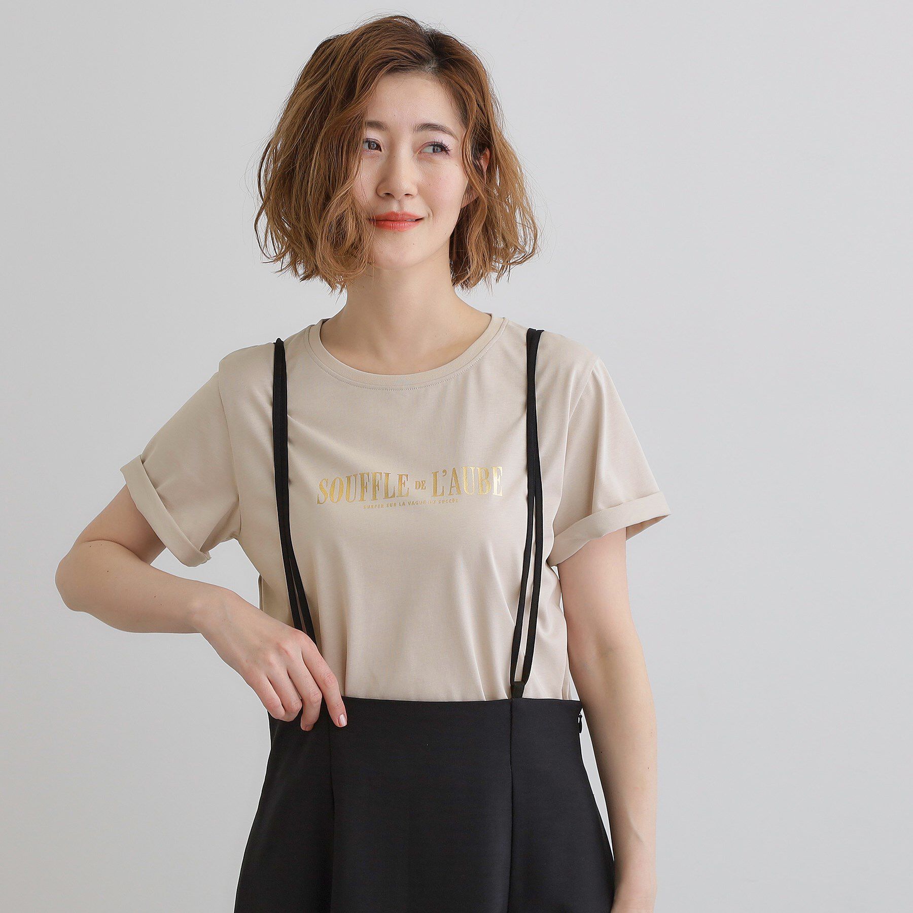 grove「【UVカット・接触冷感】ベーシックロゴTシャツ」|Tシャツ・カットソー|ライトベージュ(05