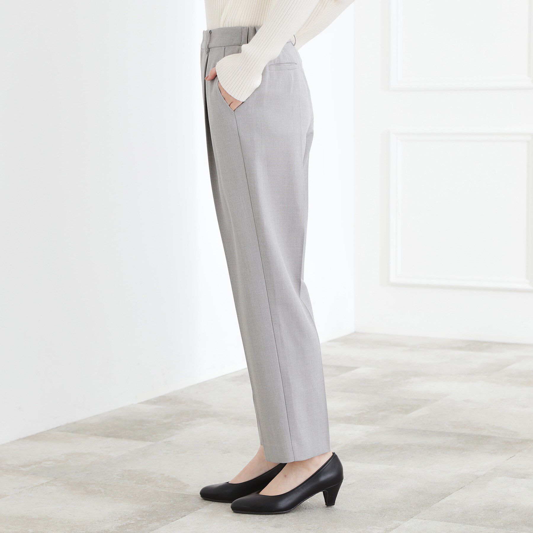 grove「【マシンウォッシュ/防シワ/S-3L】着回しできるカセット服テーパードパンツ」|その他|