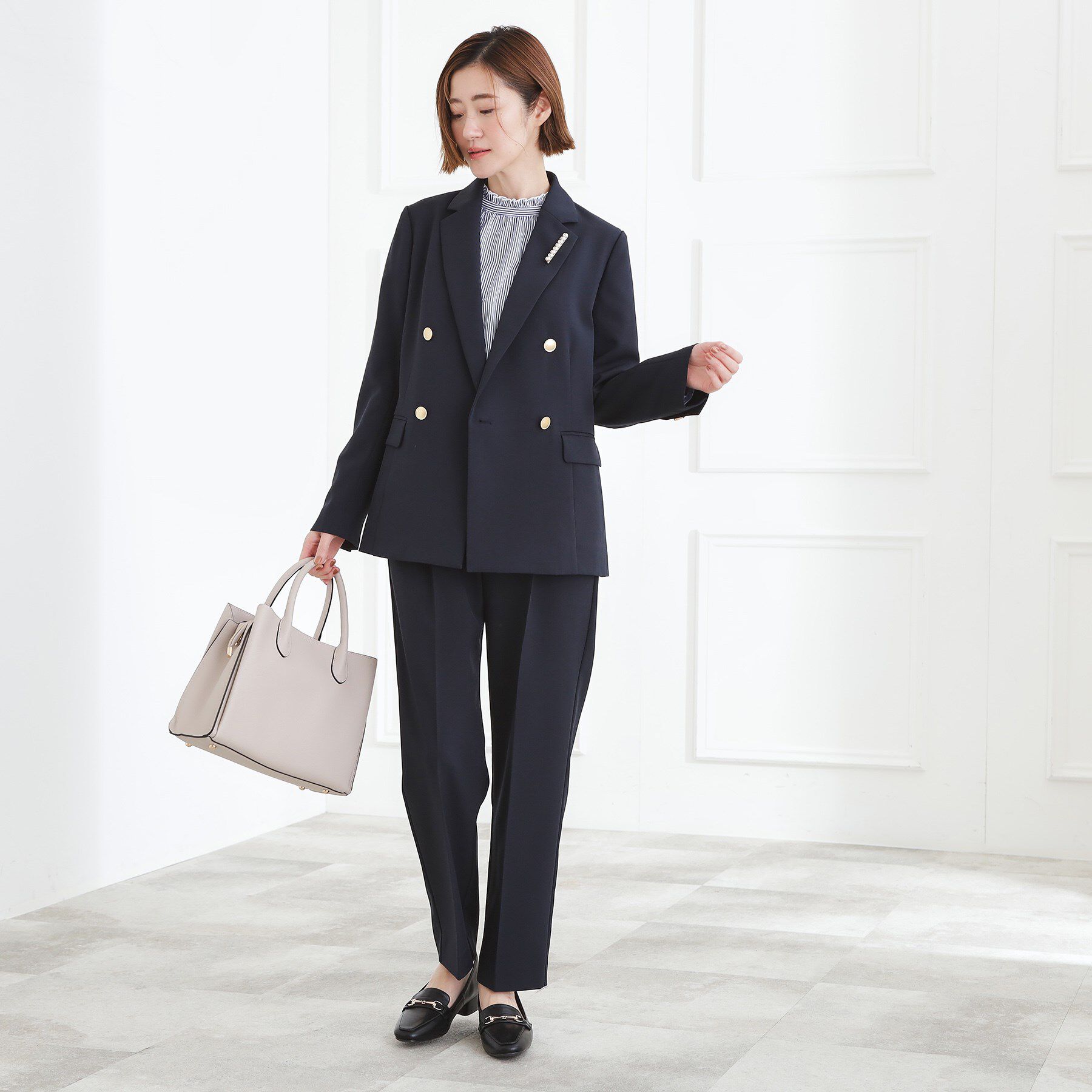 grove「【マシンウォッシュ/防シワ/S-3L】着回しできるカセット服テーパードパンツ」|その他|