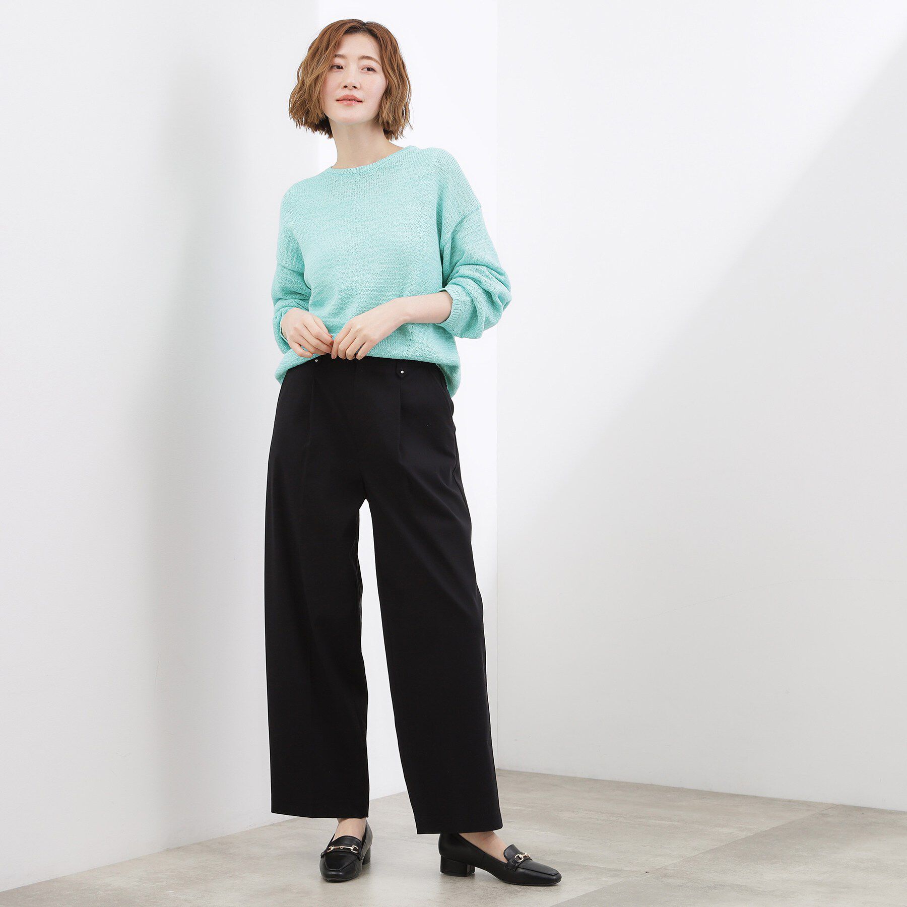 grove「【貴島明日香さん着用・大人のリラックススタイル】テープヤーン ボートネックニット」|ニット・セーター|