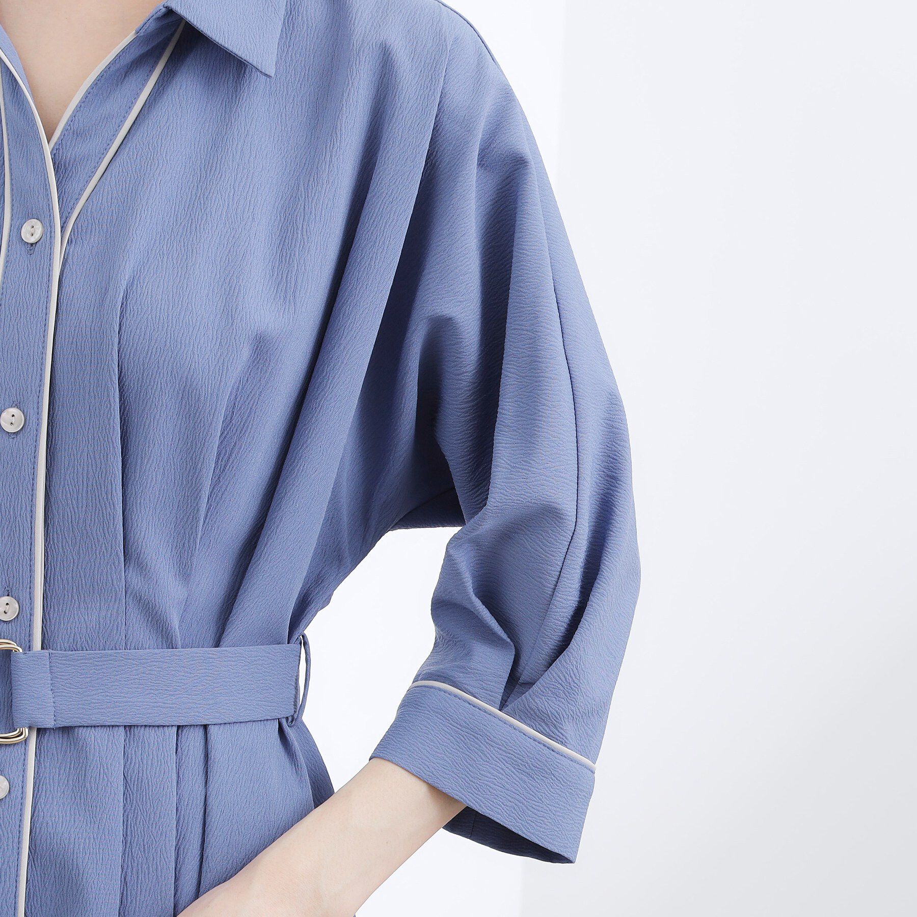 grove「【貴島明日香さん着用・美シルエット】ウエストタック配色ワンピース」|ワンピース|