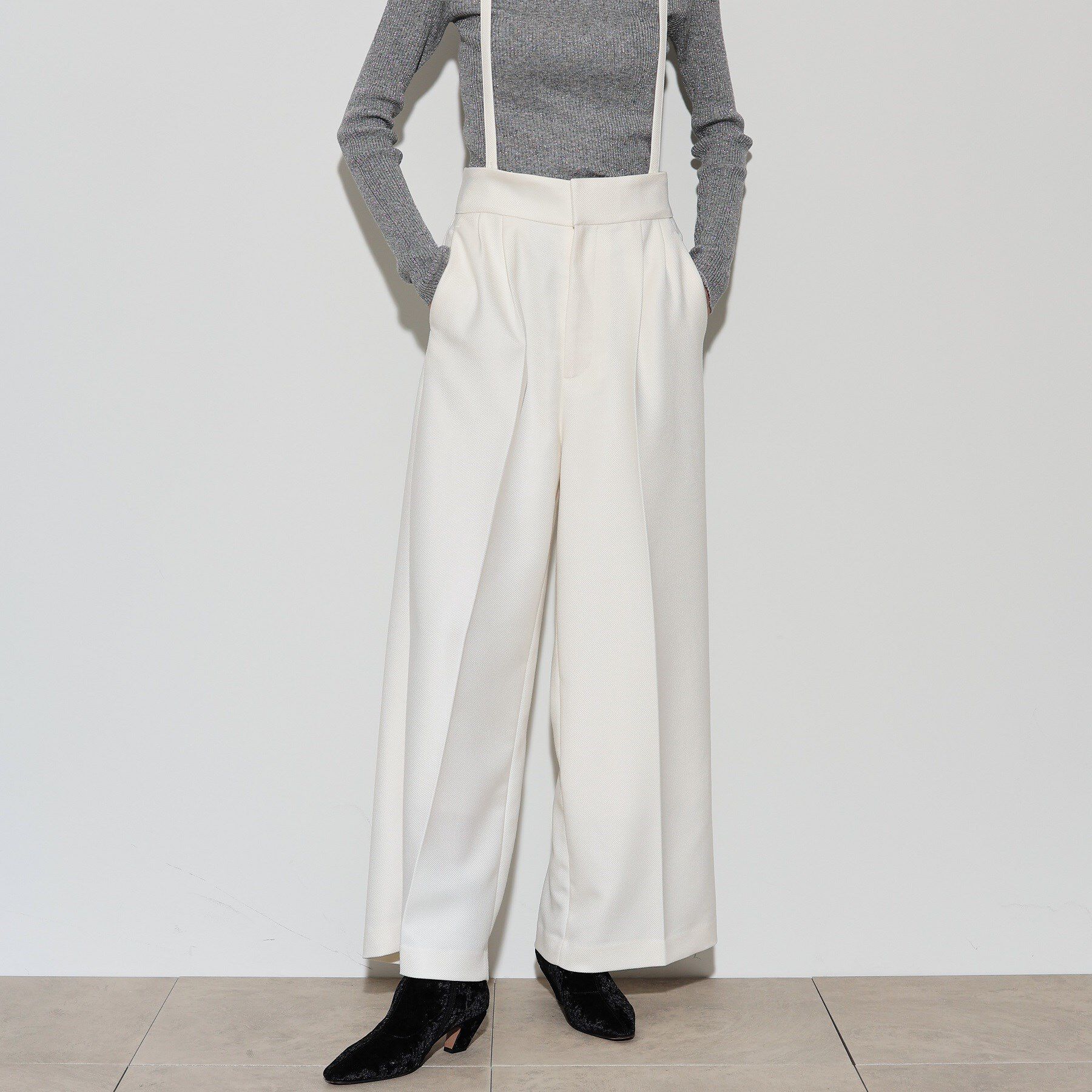 GALLEST「サスペンダー付きツイルワイドパンツ」|その他|ﾎﾜｲﾄ(001)