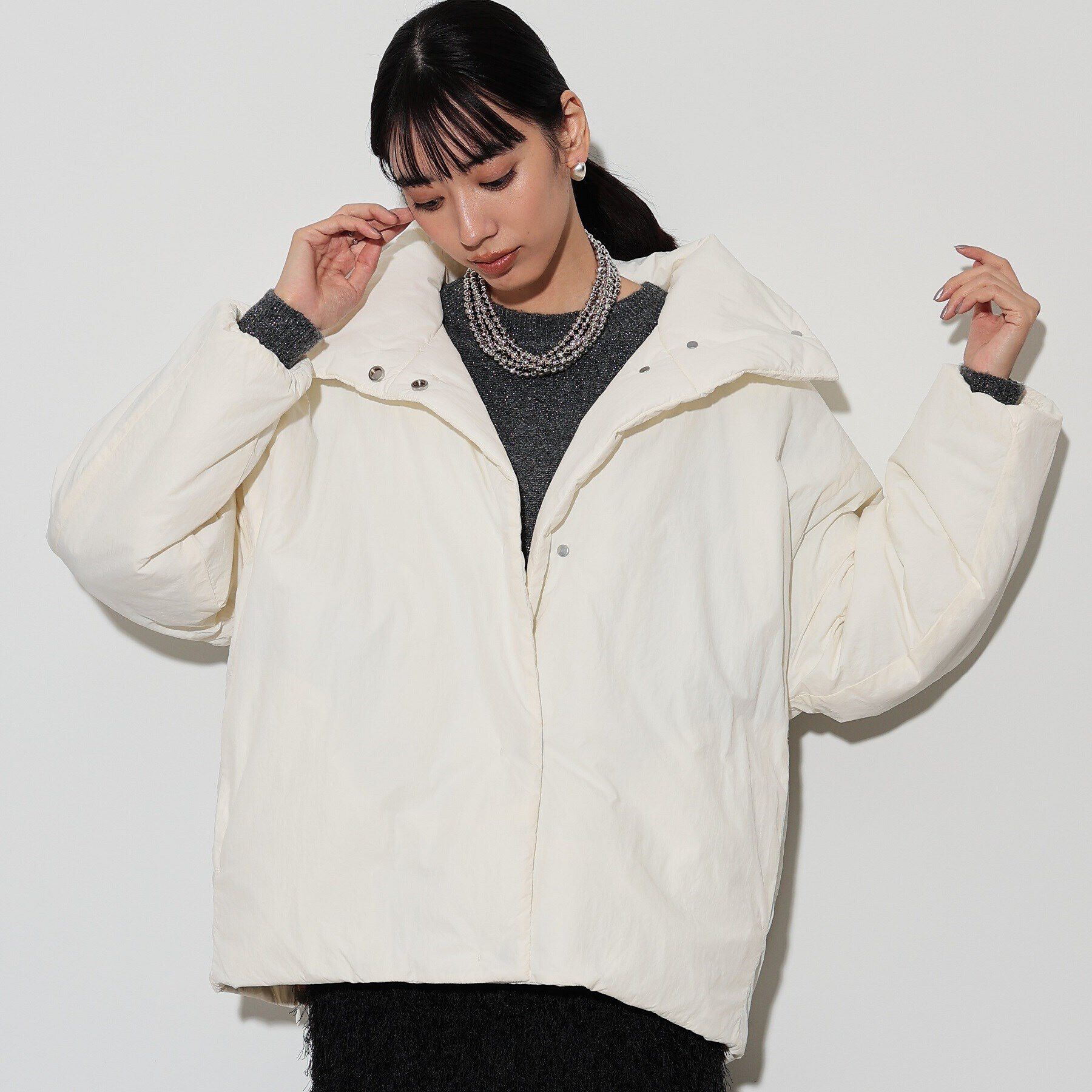 GALLEST「中綿フォルムコート」|ダウン|ﾎﾜｲﾄ(002)