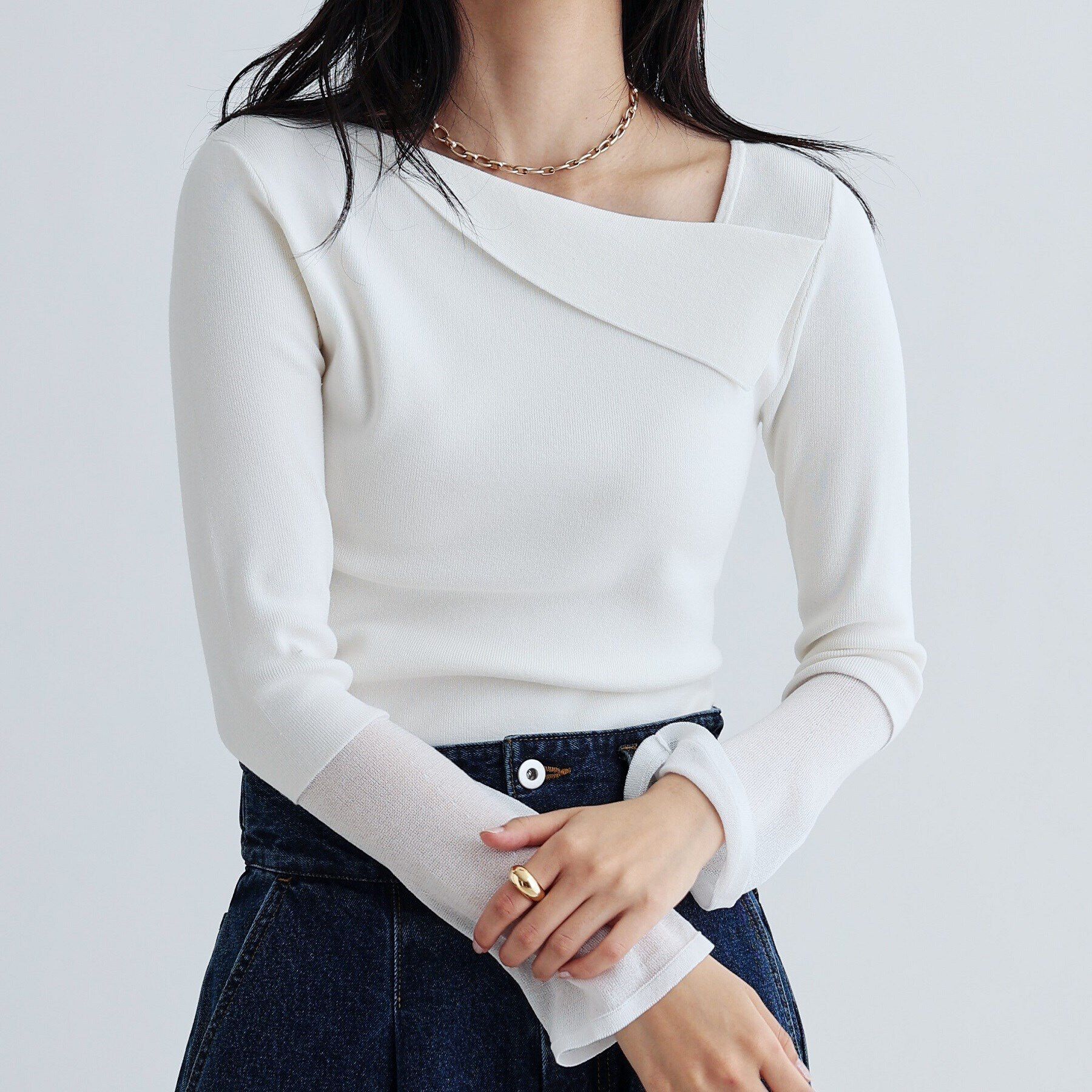 GALLEST「シアーベルスリーブニット」|ニット・セーター|