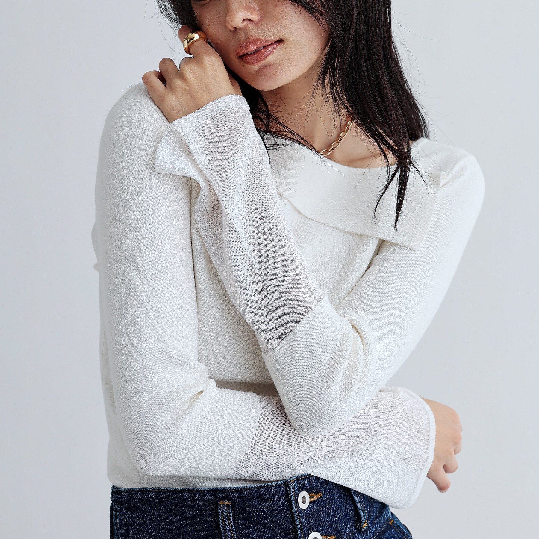 GALLEST「シアーベルスリーブニット」|ニット・セーター|