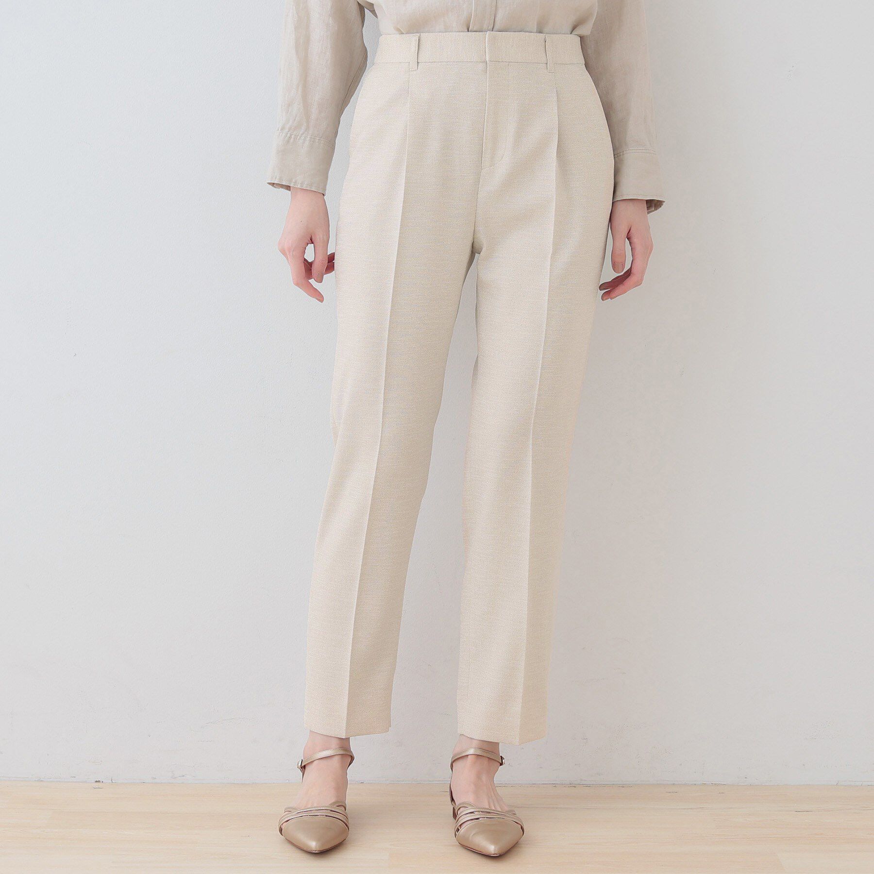 INDIVI「【こなれSETUP】リネンライクテーパードパンツ」|その他|
