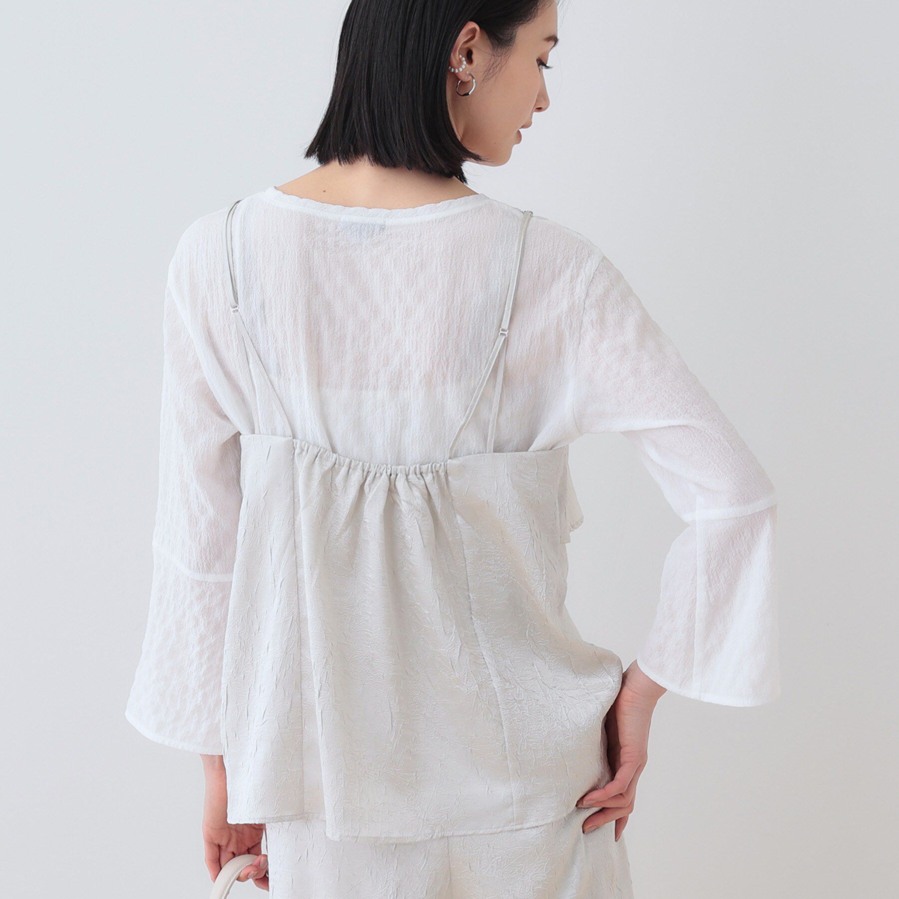 INDIVI「【2点セット／洗える】カセット服 キャミ＆ブラウス セットトップス」|その他|