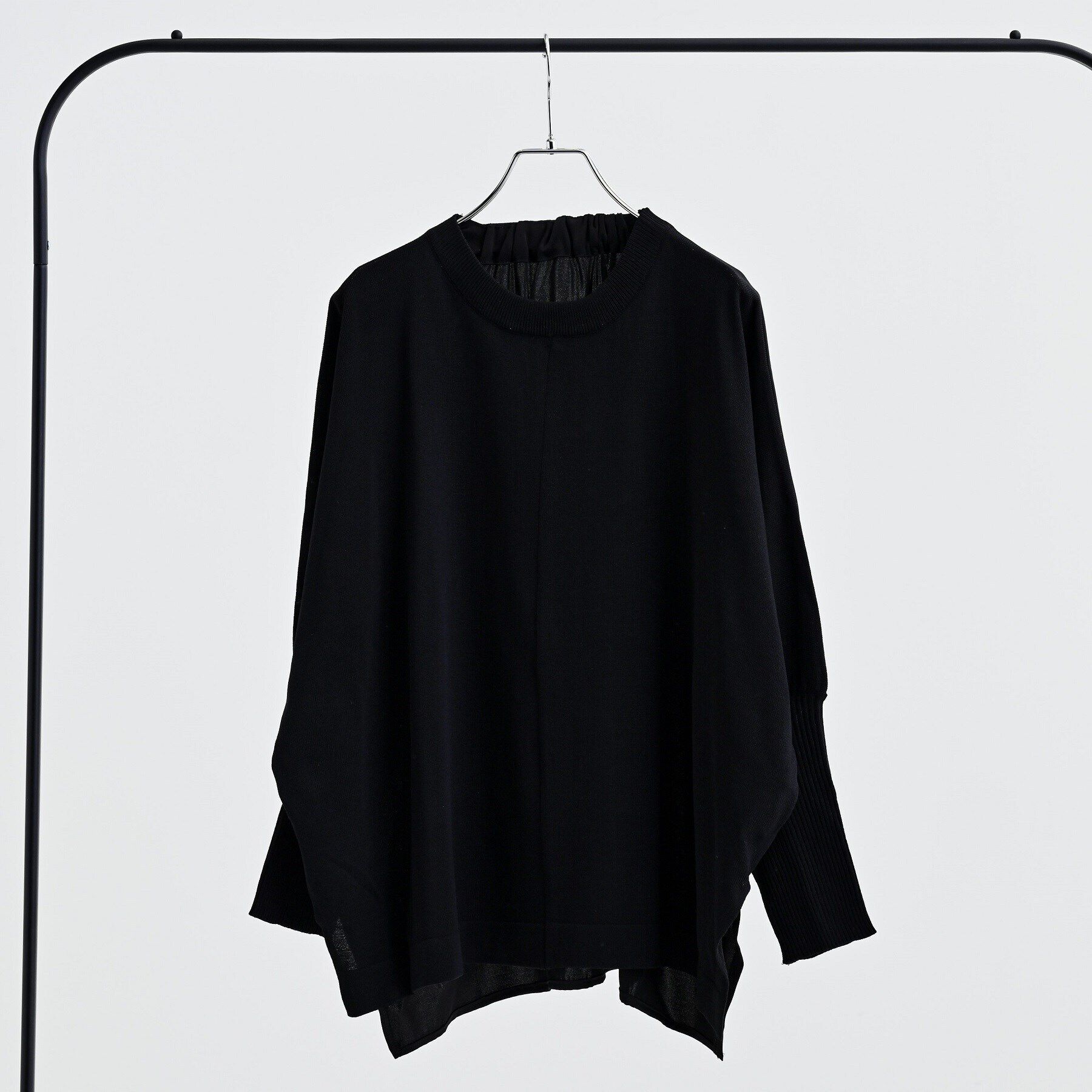 GALLEST「サテンバックドルマンニット」|ニット・セーター|ブラック(019)