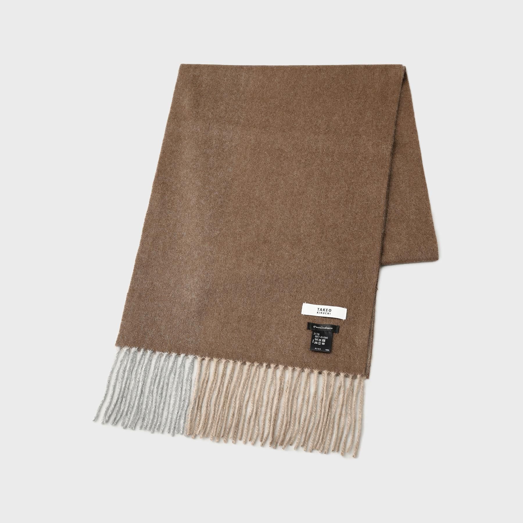 TAKEO KIKUCHI「【カシミヤ100%】パネル カシミヤマフラー」|ストール|モカブラウン(042