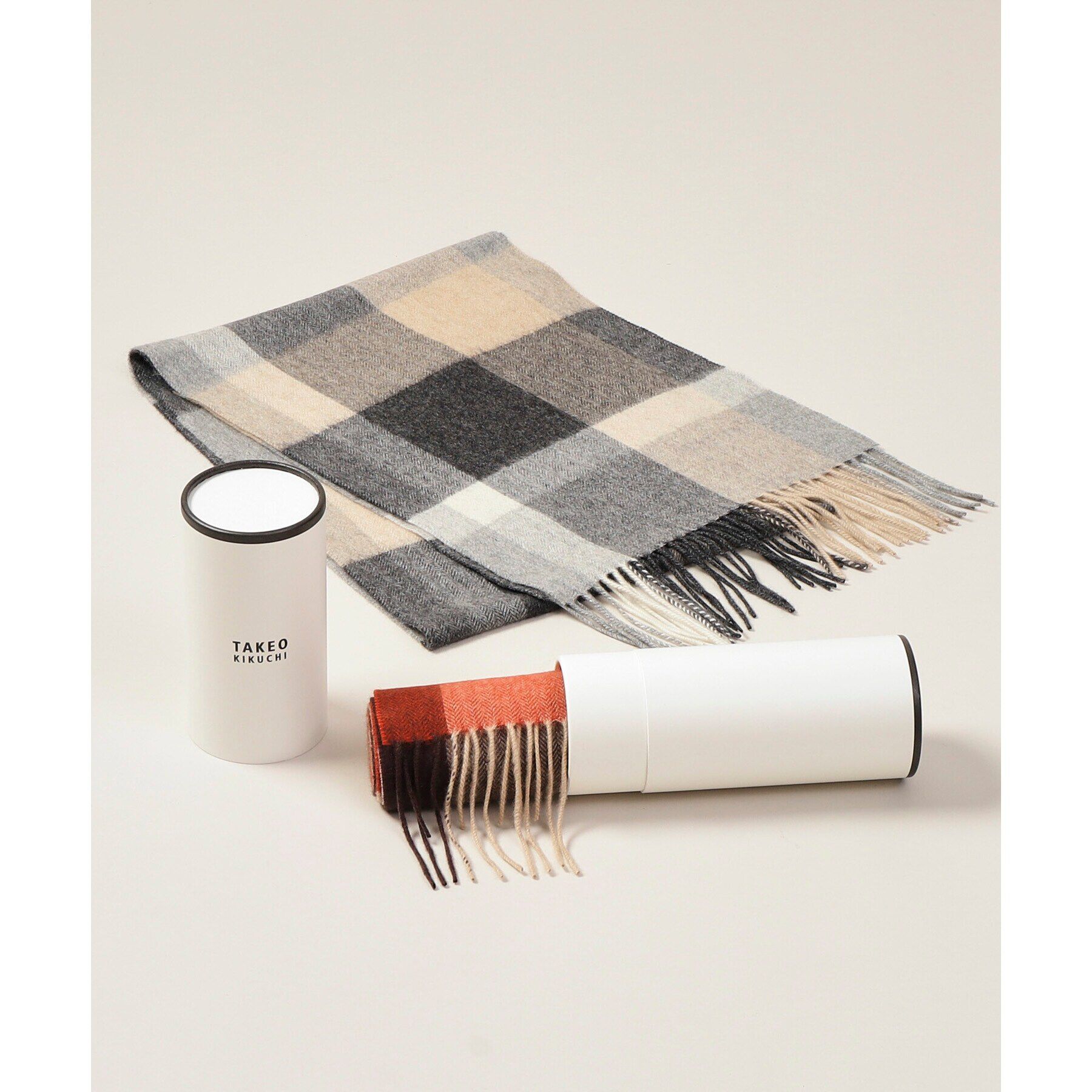 TAKEO KIKUCHI「【カシミヤ100%】チェック カシミヤマフラー」|ストール|
