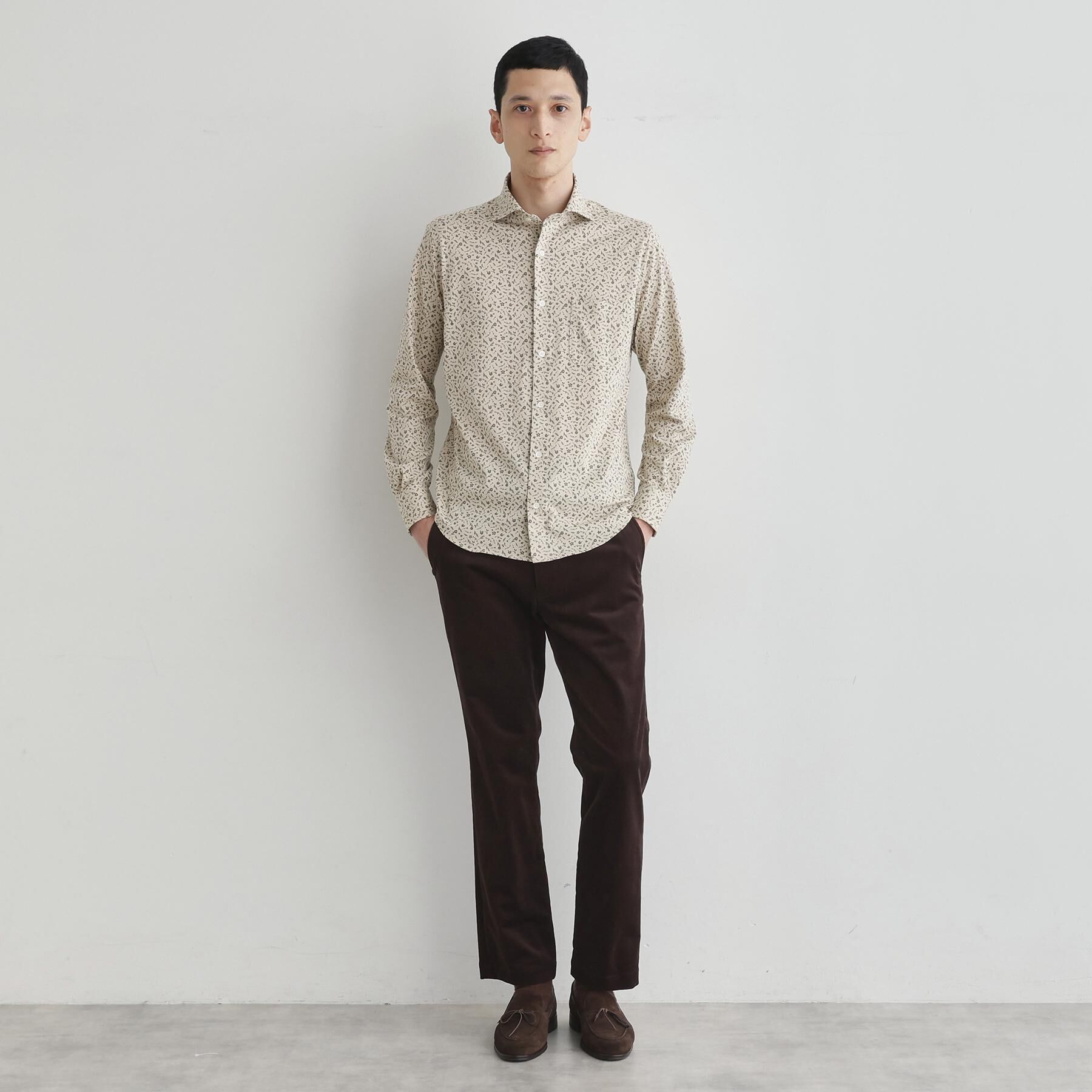 TAKEO KIKUCHI「クールマックス 鹿の子 フラワープリントシャツ」|シャツ・ブラウス|