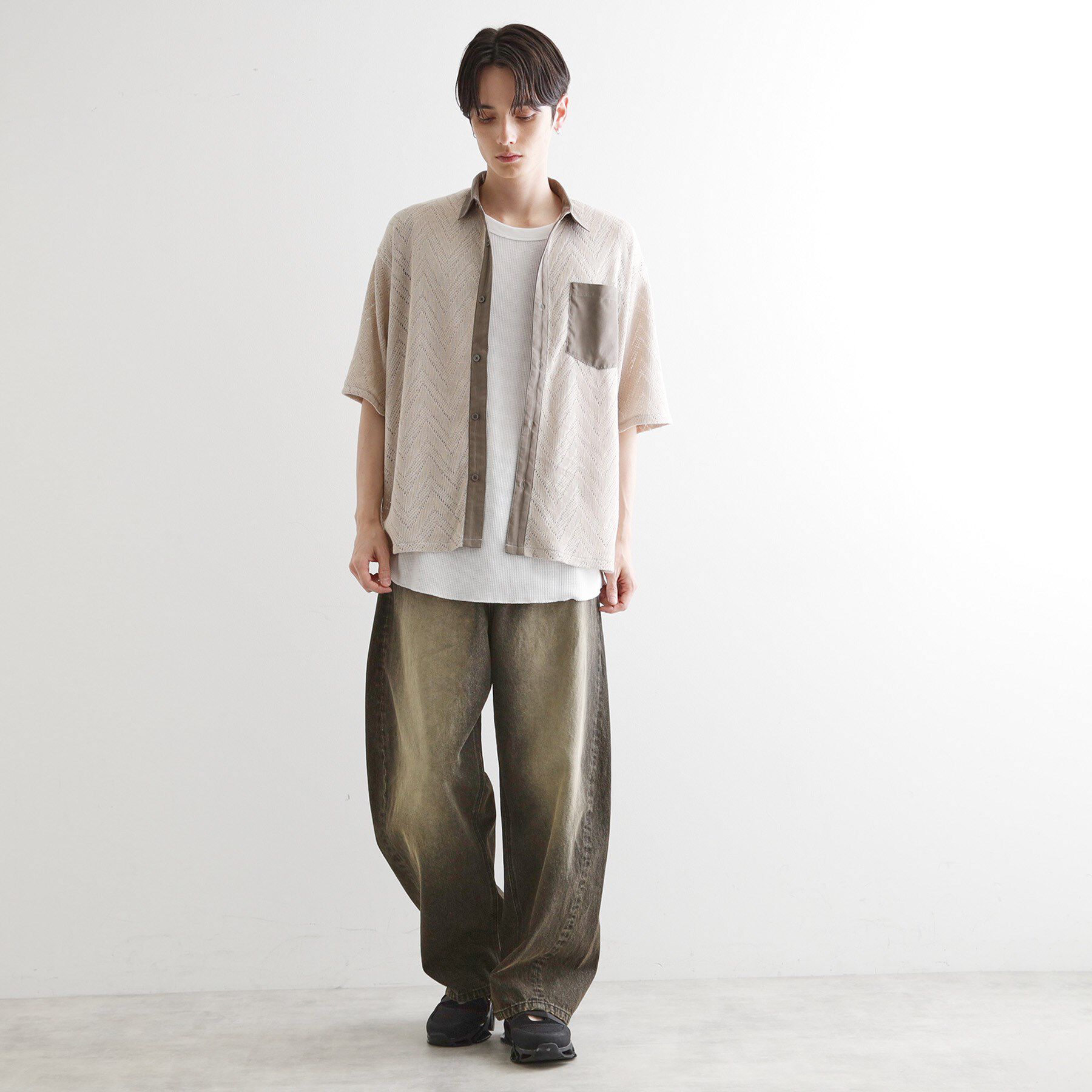 tk.TAKEO KIKUCHI「ダブルレース5分袖シャツ」|シャツ・ブラウス|