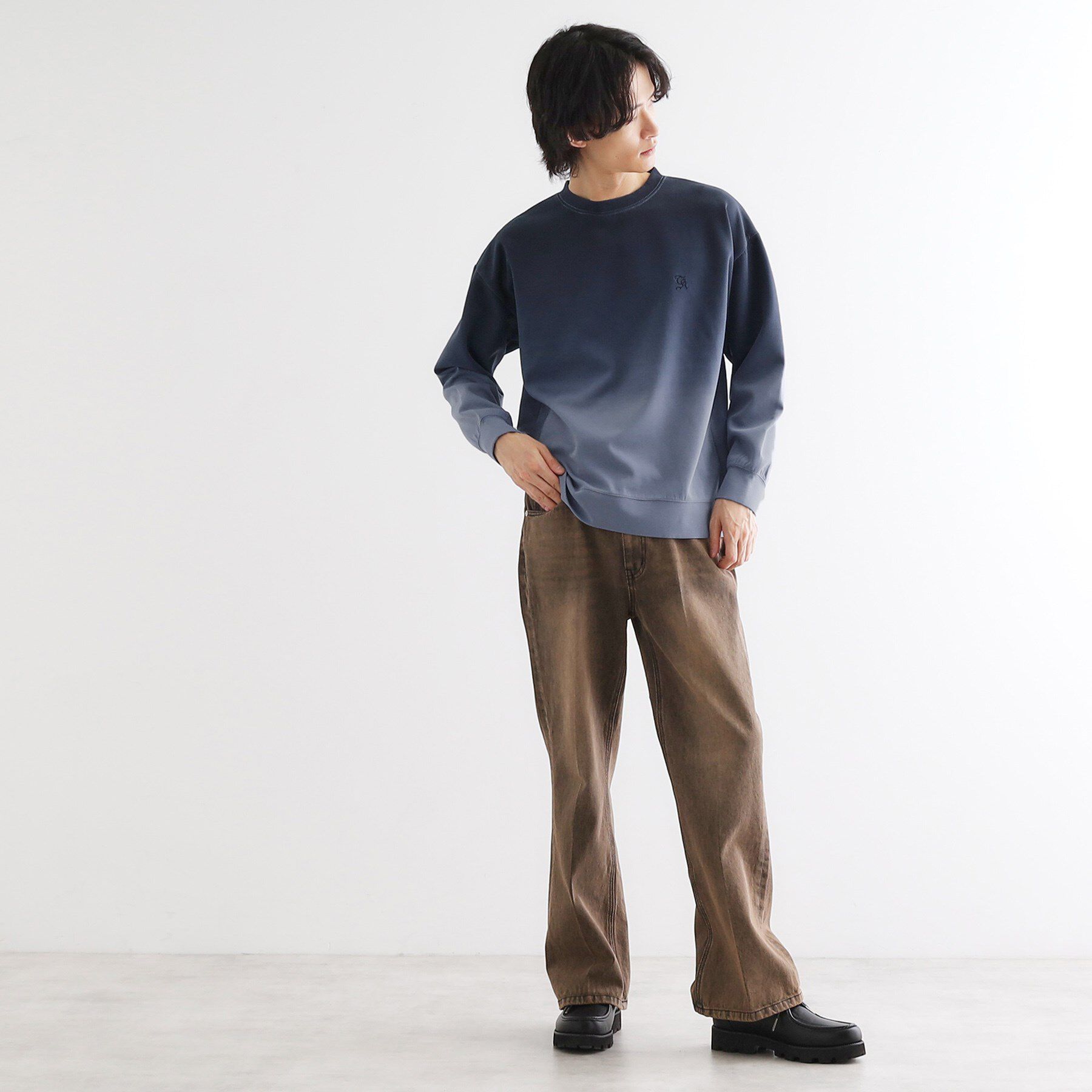 tk.TAKEO KIKUCHI「グラデーションダイ・ダンボールスウェット」|パーカー|