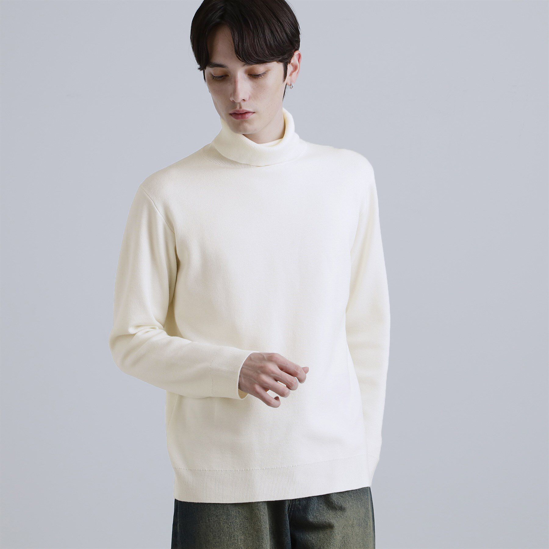 tk.TAKEO KIKUCHI「ミラノリブタートルネックニット」|ニット・セーター|オフホワイト(003