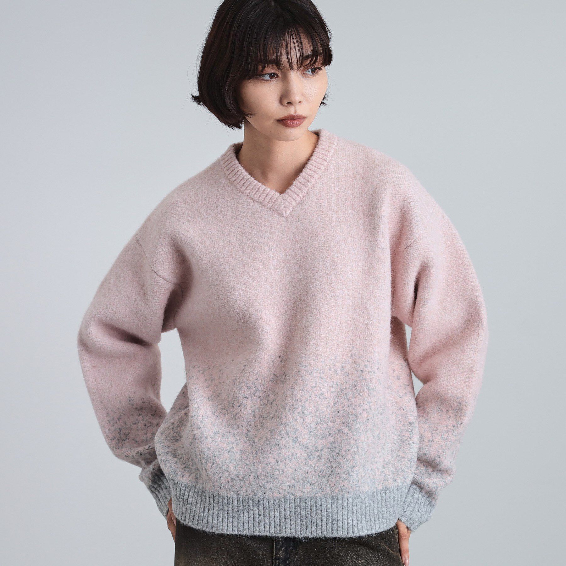 tk.TAKEO KIKUCHI「ミスティーシャギーVネックニット」|ニット・セーター|