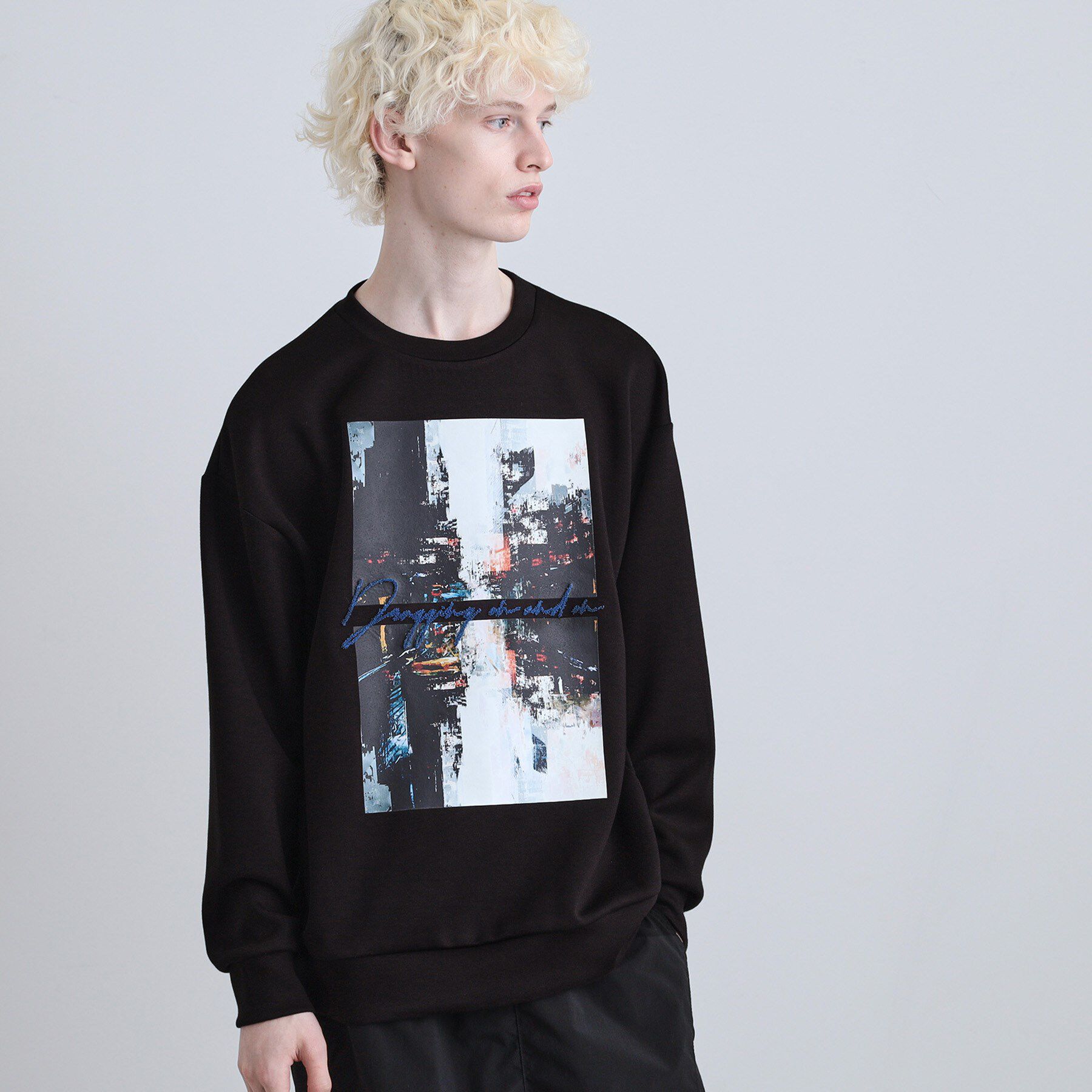 tk.TAKEO KIKUCHI「アーバングラフィックブラシ刺繍長袖Tシャツ」|Tシャツ・カットソー|