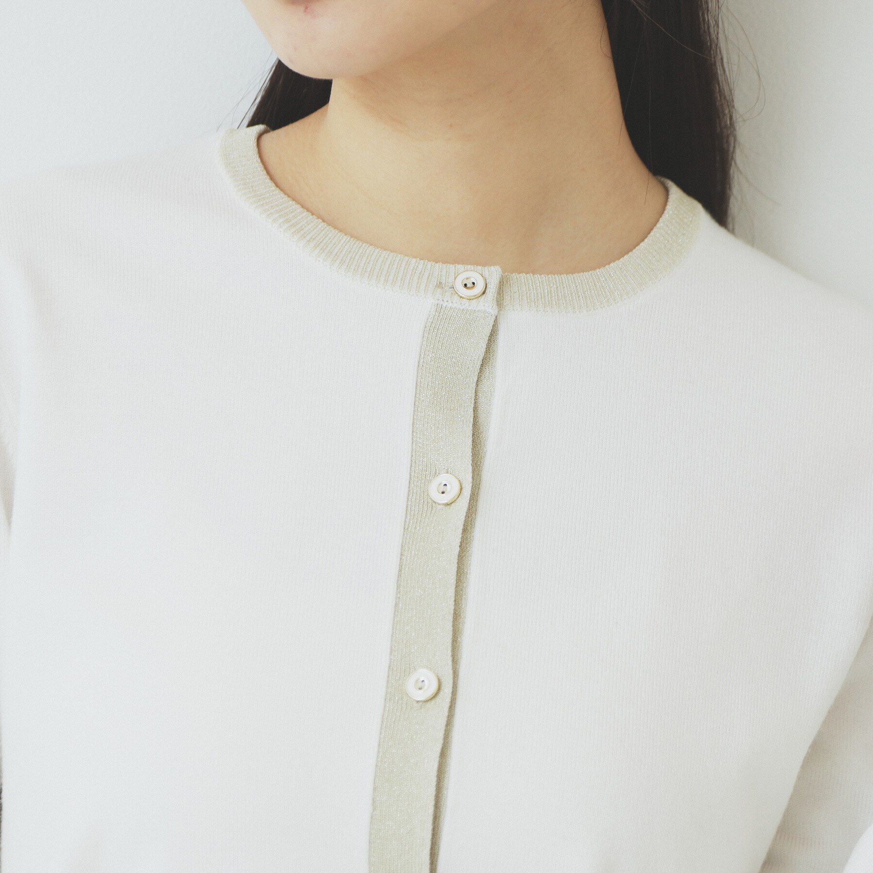 index「ラメトリムカーディガン【洗濯機洗い可】」|カーディガン|