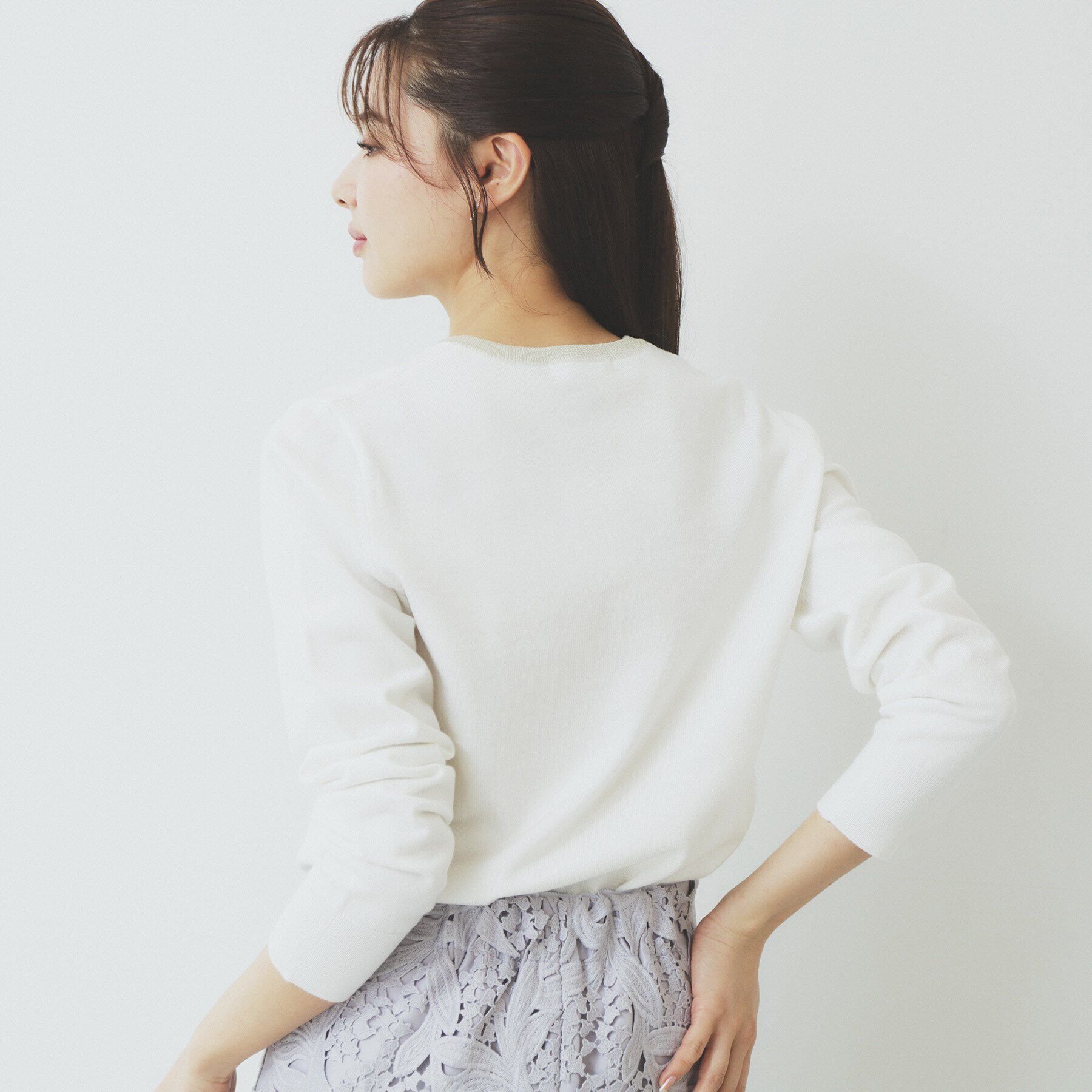 index「ラメトリムカーディガン【洗濯機洗い可】」|カーディガン|