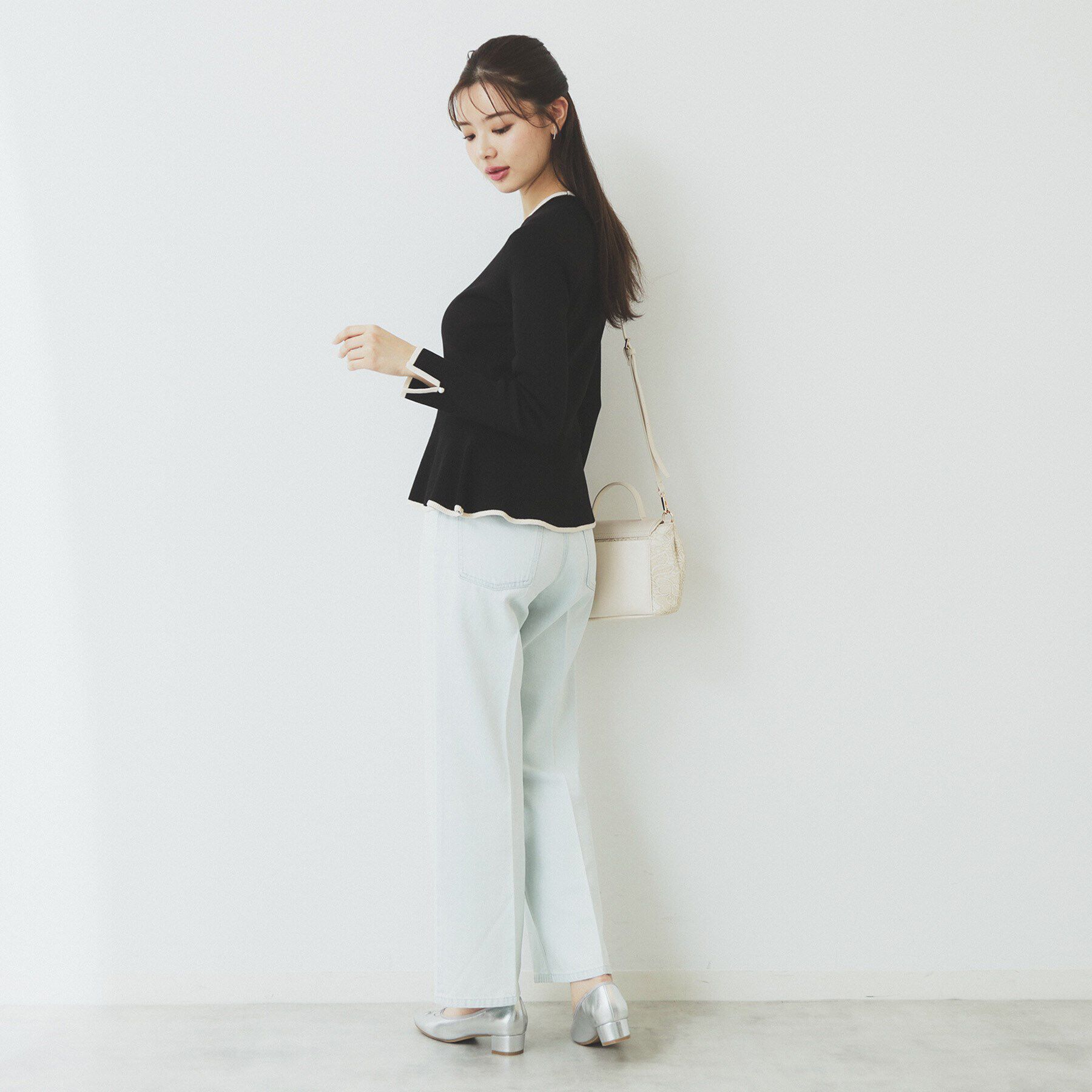 index「バイカラーペプラムニット【洗濯機洗い可】」|ニット・セーター|