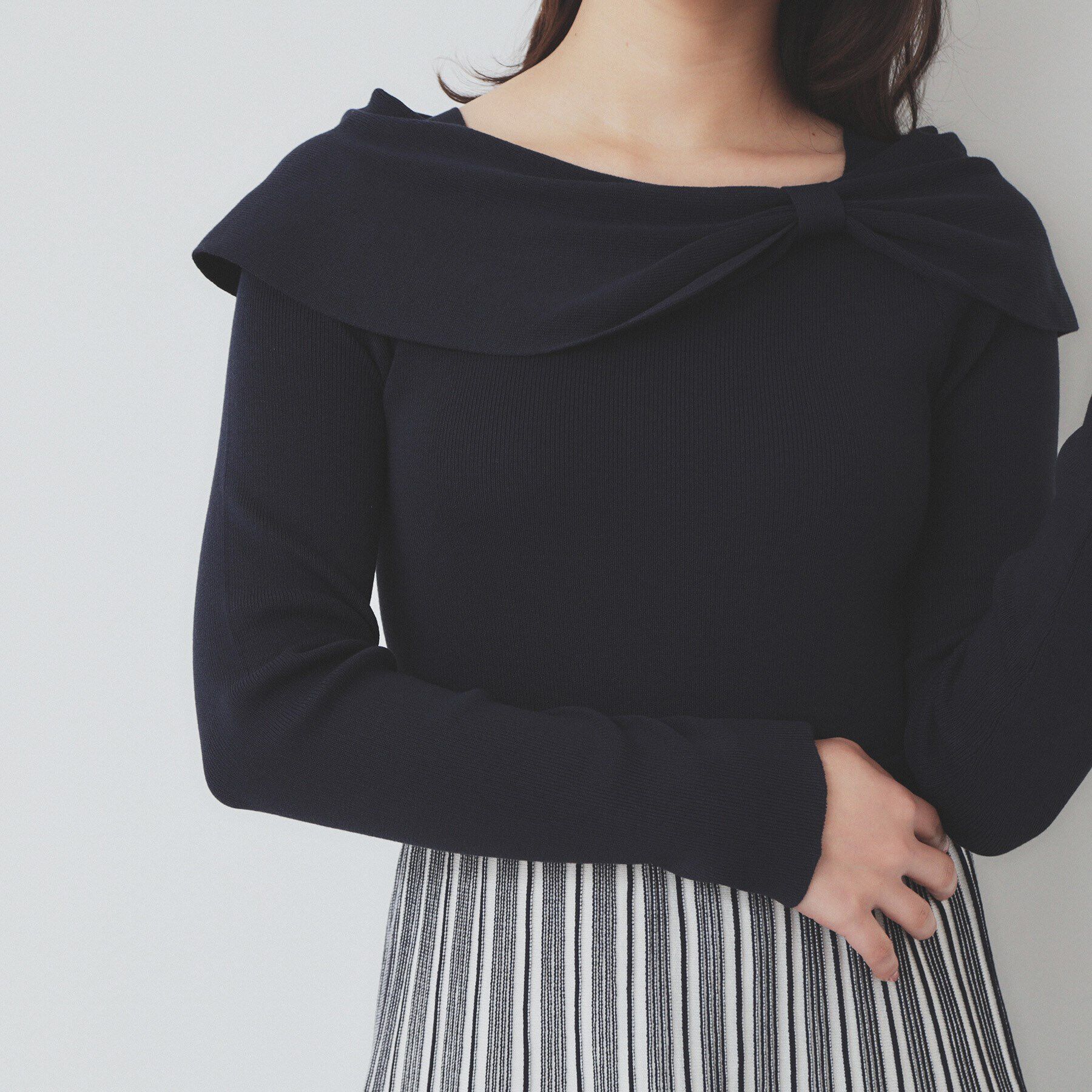 index「ランダムボーダーニットワンピース【洗濯機洗い可】」|ワンピース|